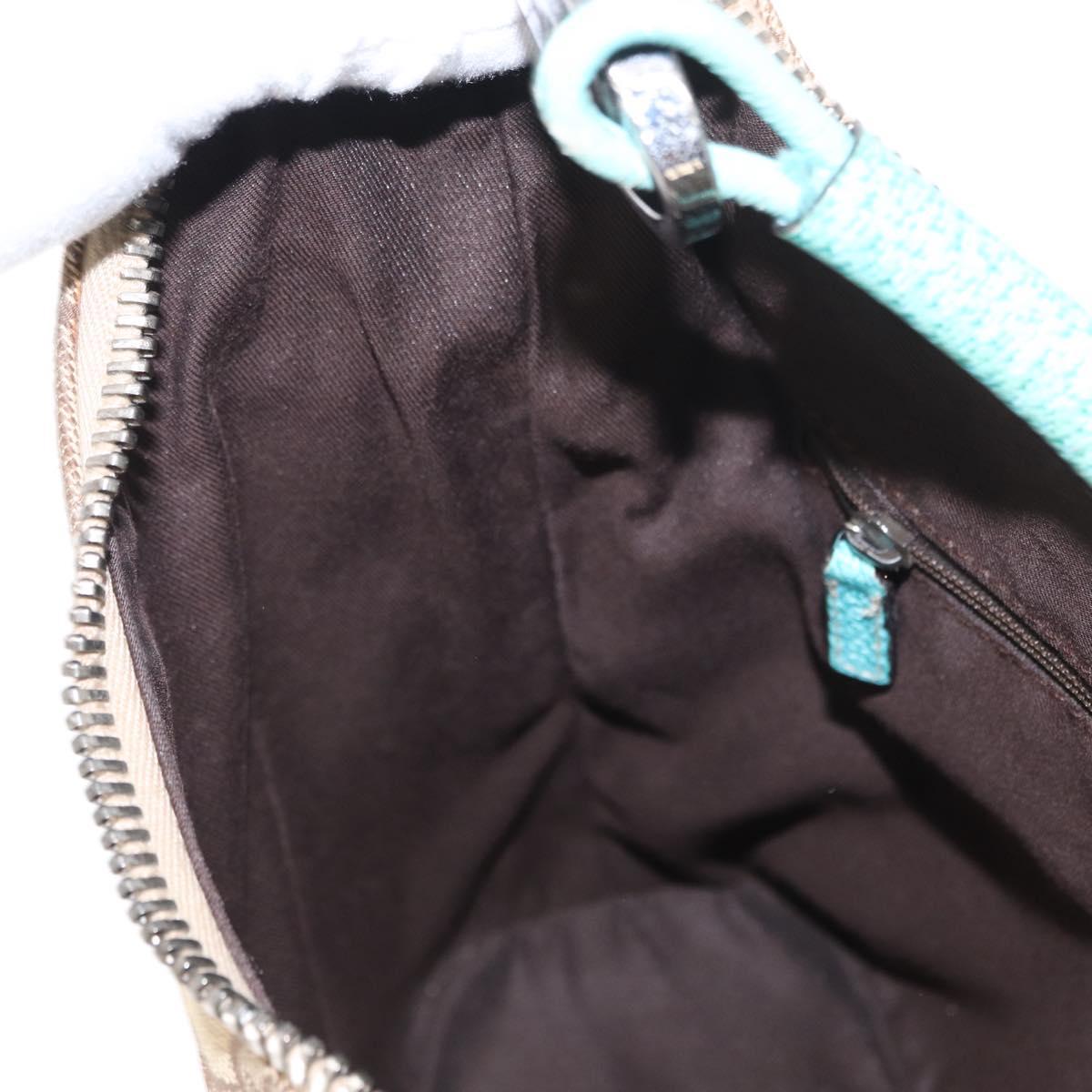 GUCCI GG Canvas Shoulder Bag Beige Silver 115003 Auth 154649