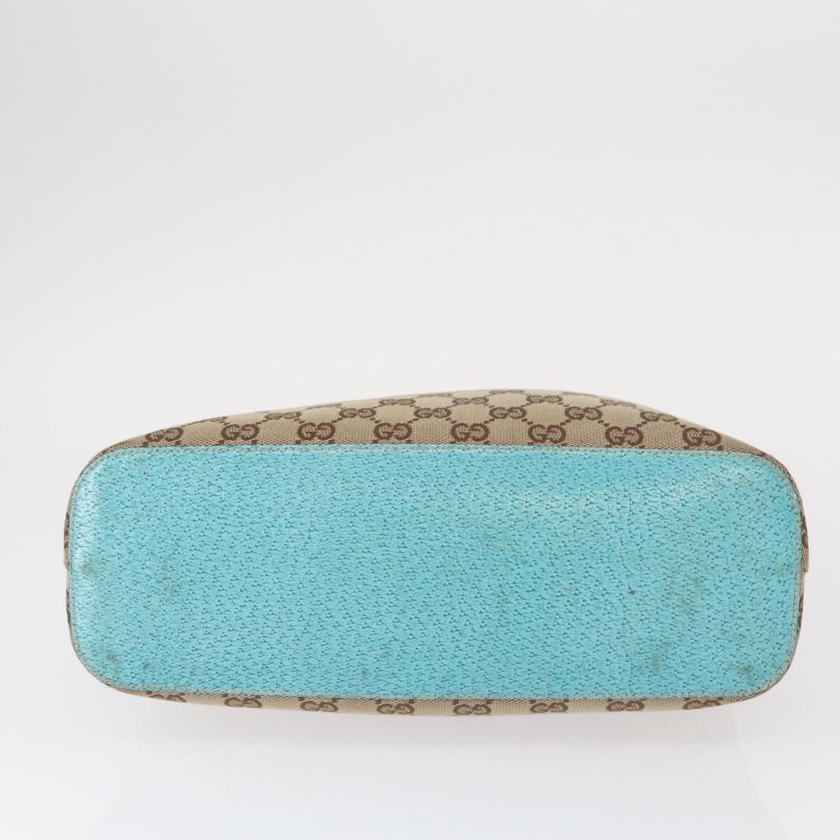 GUCCI GG Canvas Shoulder Bag Beige Silver 115003 Auth 154649