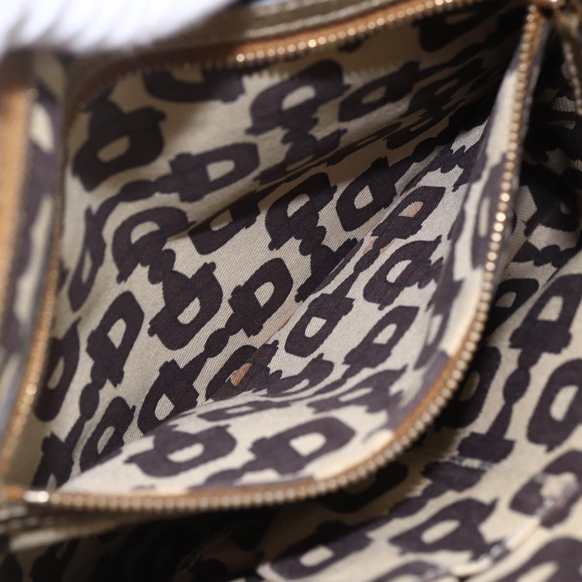 GUCCI GG Canvas Sherry Line Shoulder Bag Beige Gold 144388 Auth 154650A
