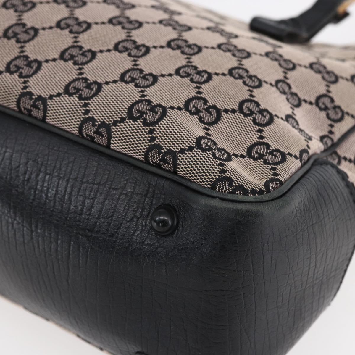 GUCCI GG Canvas Bamboo Tote Bag Navy 112526 Auth 154654