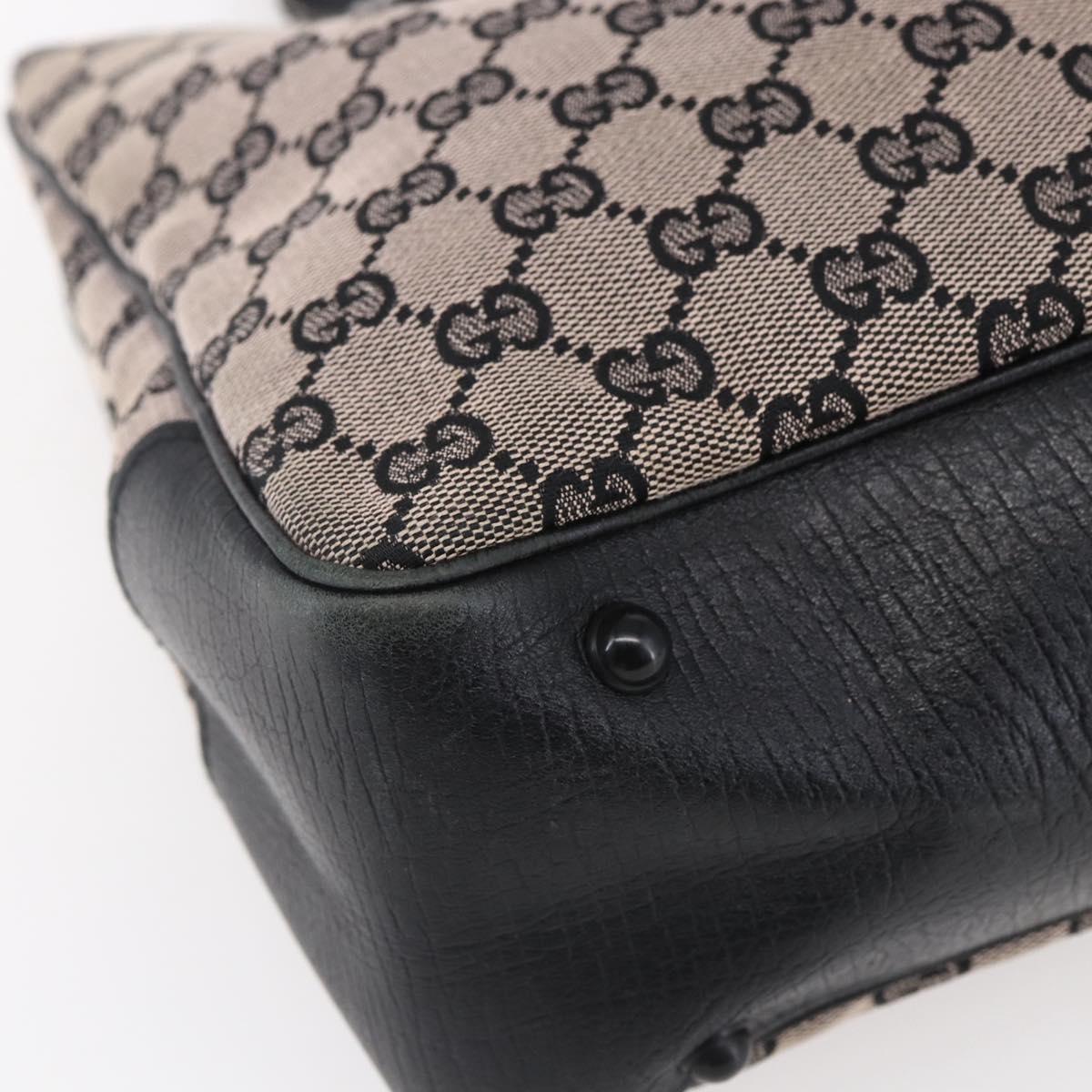 GUCCI GG Canvas Bamboo Tote Bag Navy 112526 Auth 154654