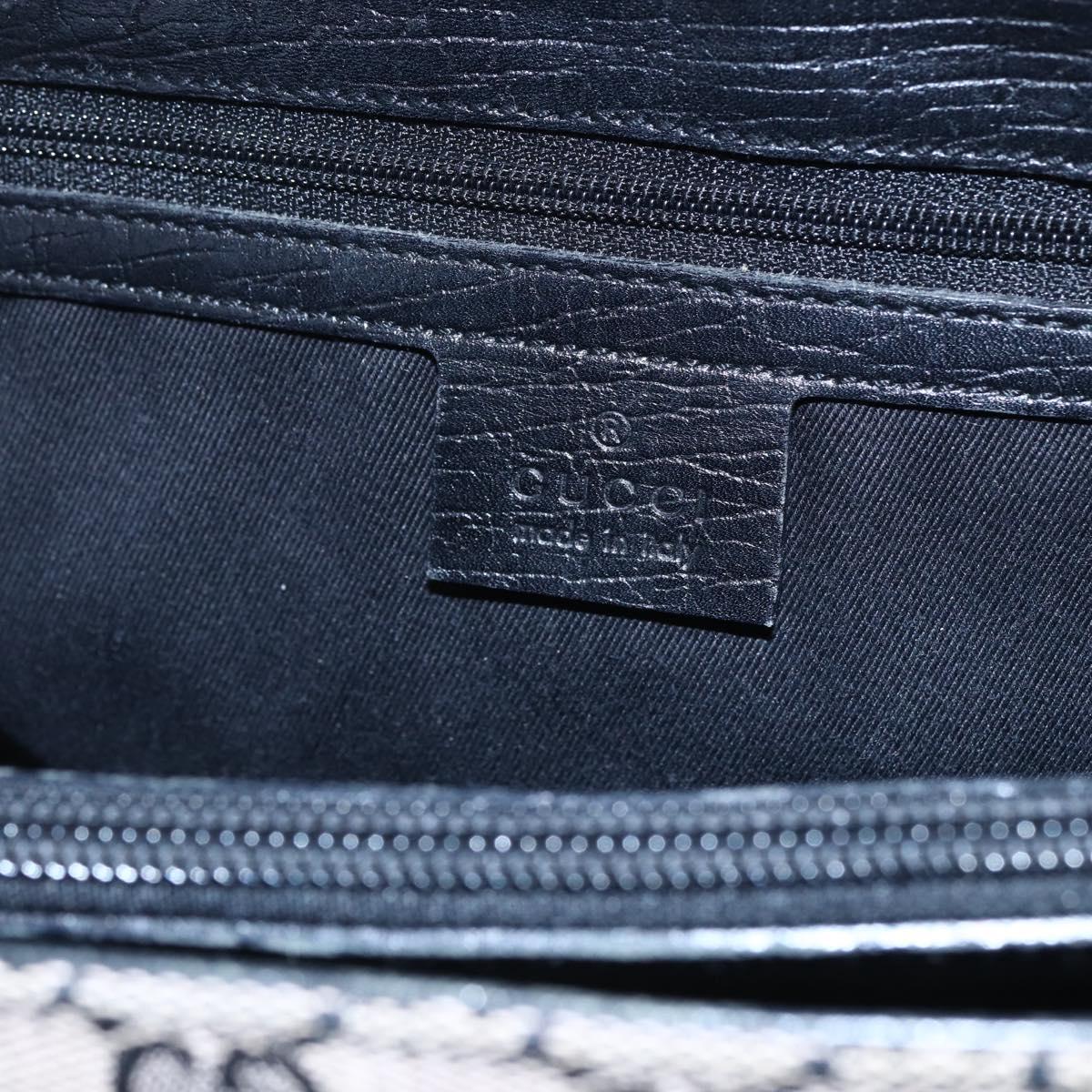 GUCCI GG Canvas Bamboo Tote Bag Navy 112526 Auth 154654