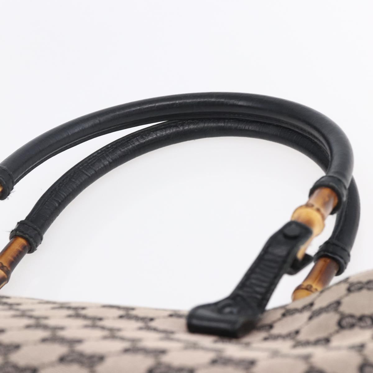 GUCCI GG Canvas Bamboo Tote Bag Navy 112526 Auth 154654