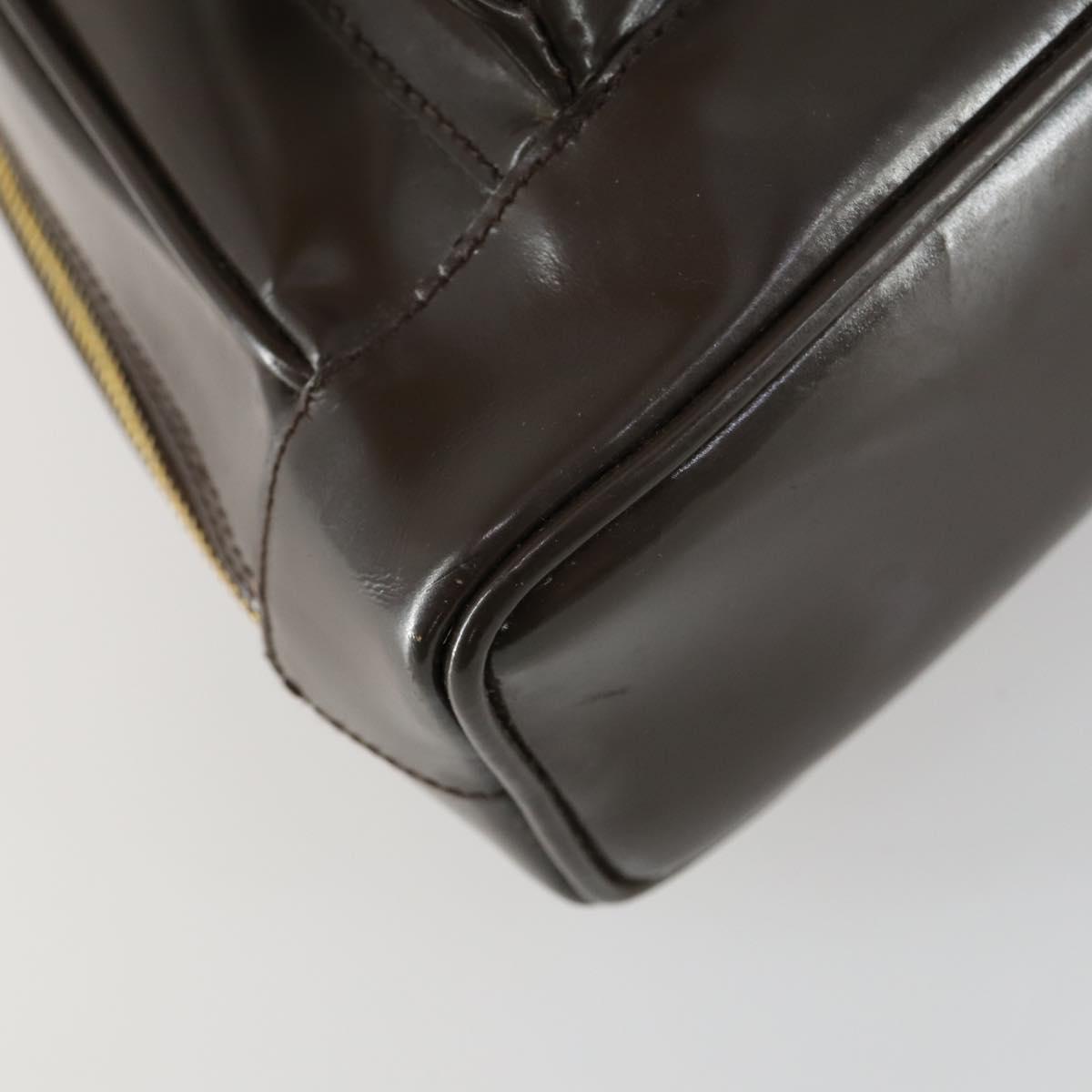 GUCCI Bamboo Shoulder Bag Enamel Brown Gold 003 3444 0127 Auth 154656