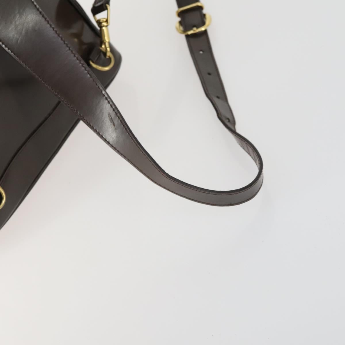 GUCCI Bamboo Shoulder Bag Enamel Brown Gold 003 3444 0127 Auth 154656