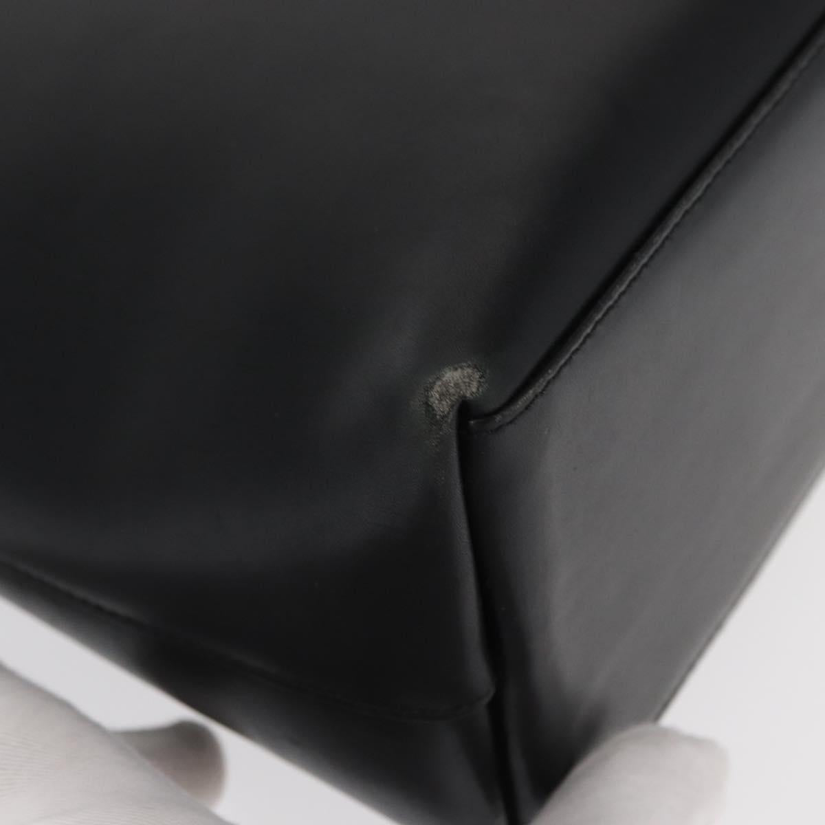 GUCCI Bamboo Shoulder Bag Leather Black Gold 001 1553 1880 Auth 154657