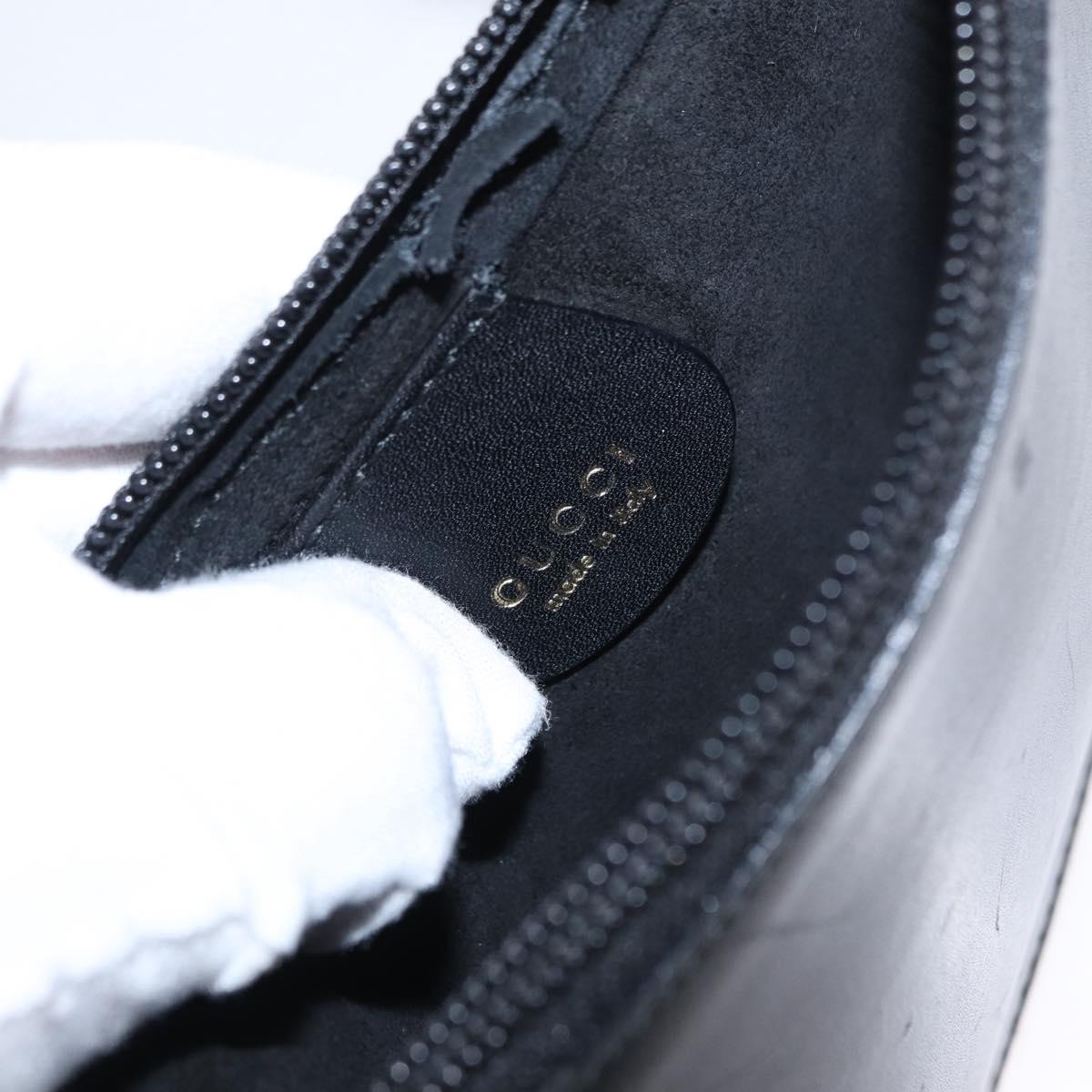 GUCCI Bamboo Shoulder Bag Leather Black Gold 001 1553 1880 Auth 154657