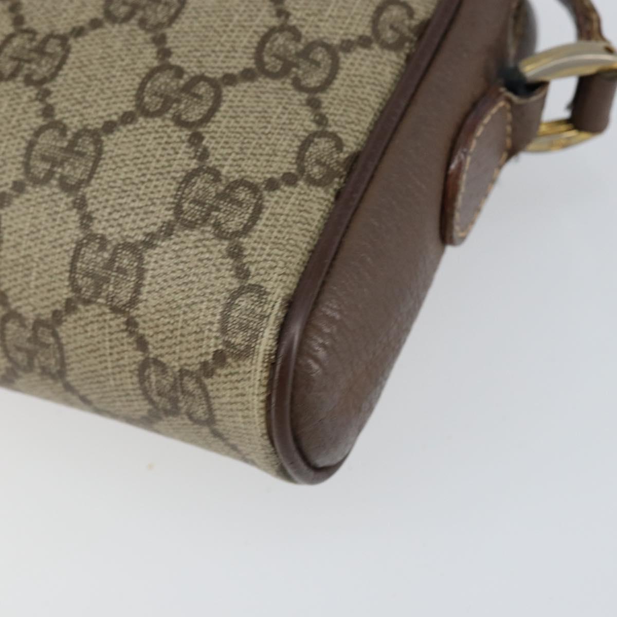 GUCCI GG Supreme Web Sherry Line Bag PVC Beige Gold 001 122 6594 Auth 154659