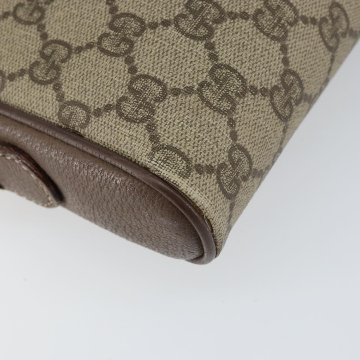 GUCCI GG Supreme Web Sherry Line Bag PVC Beige Gold 001 122 6594 Auth 154659