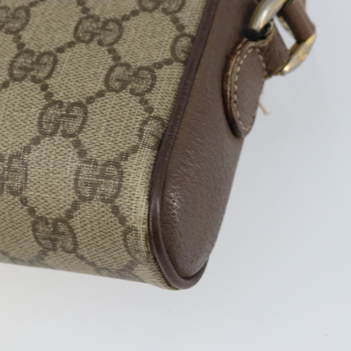 GUCCI GG Supreme Web Sherry Line Bag PVC Beige Gold 001 122 6594 Auth 154659