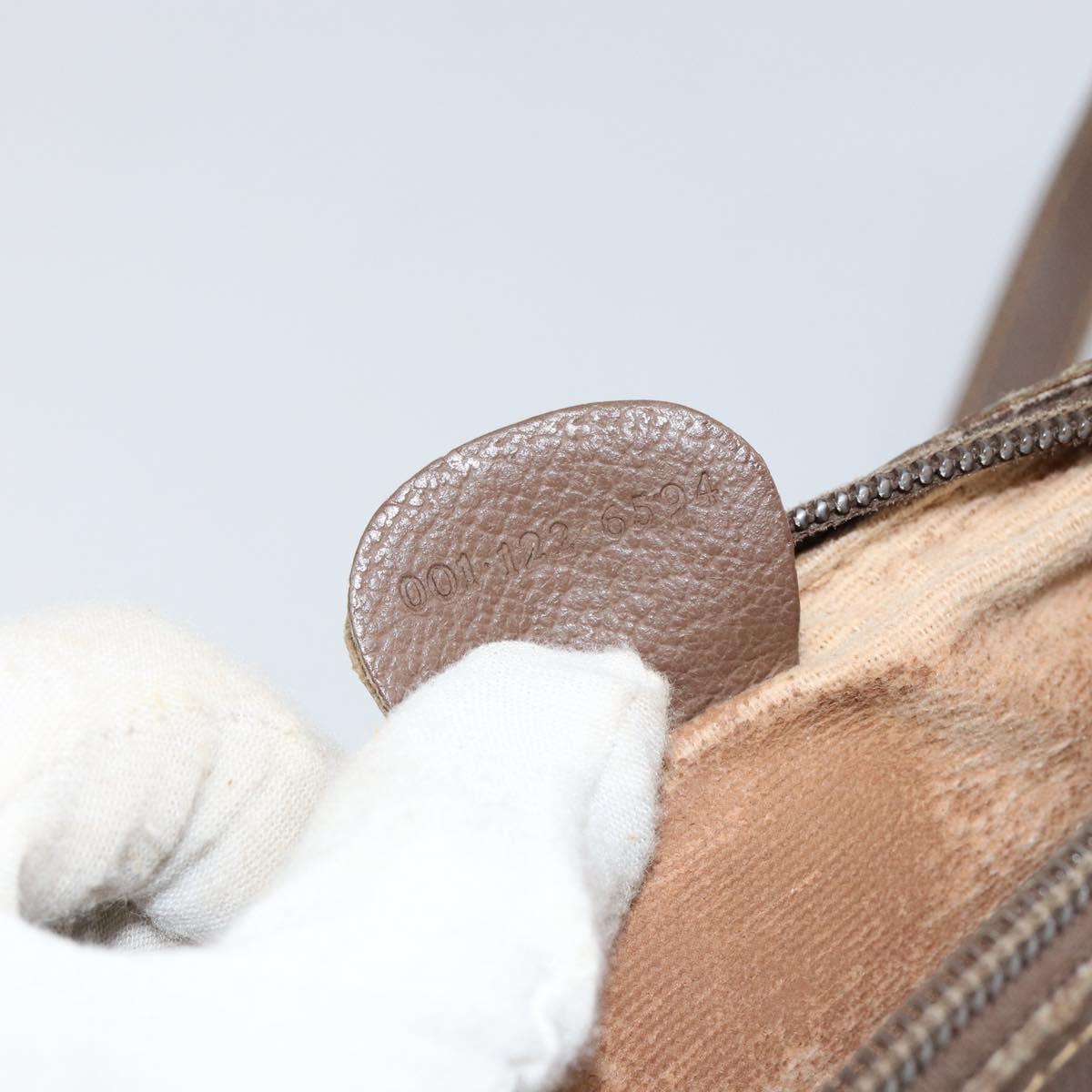 GUCCI GG Supreme Web Sherry Line Bag PVC Beige Gold 001 122 6594 Auth 154659