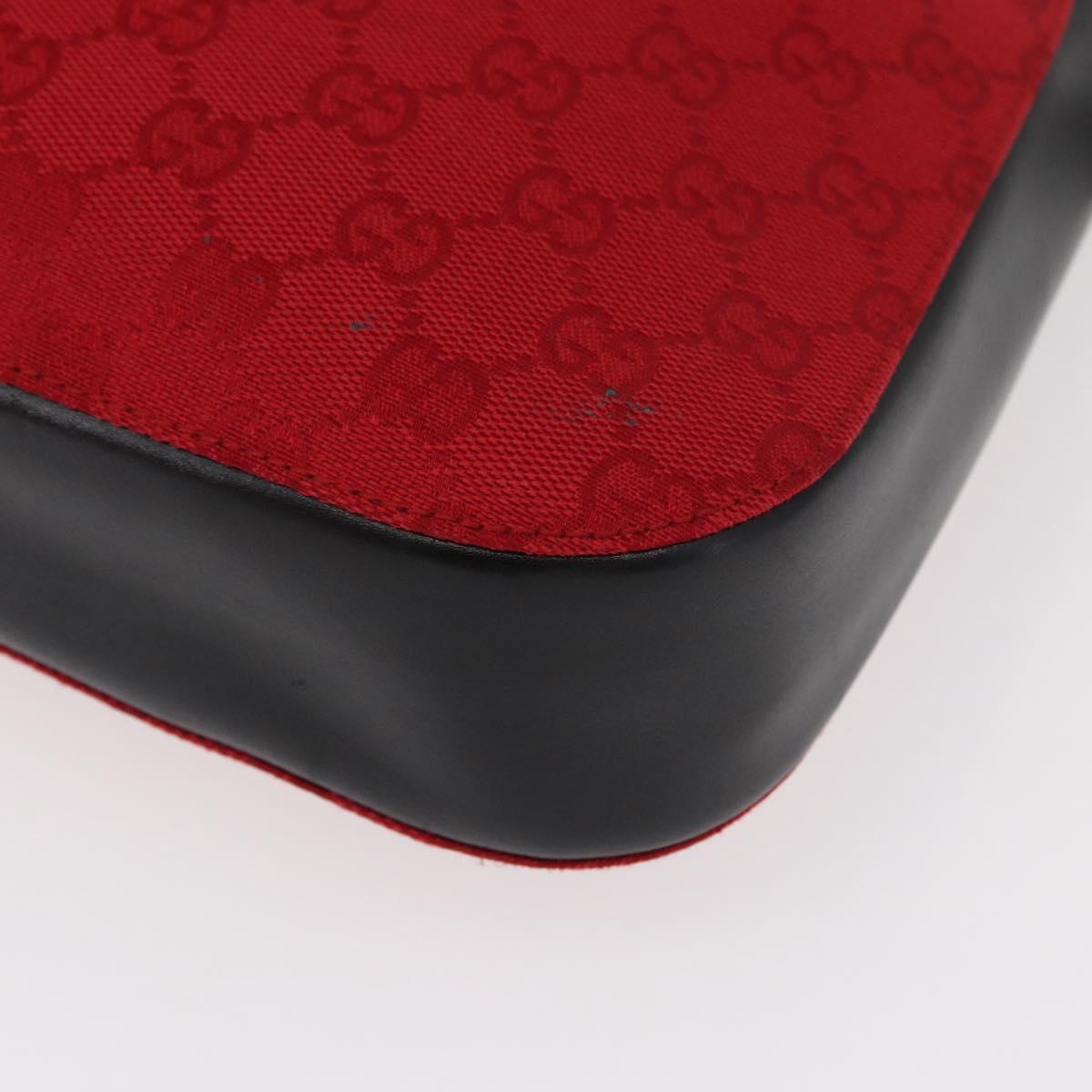 GUCCI GG Canvas Shoulder Bag Silver Red 001 3748 Auth 154662