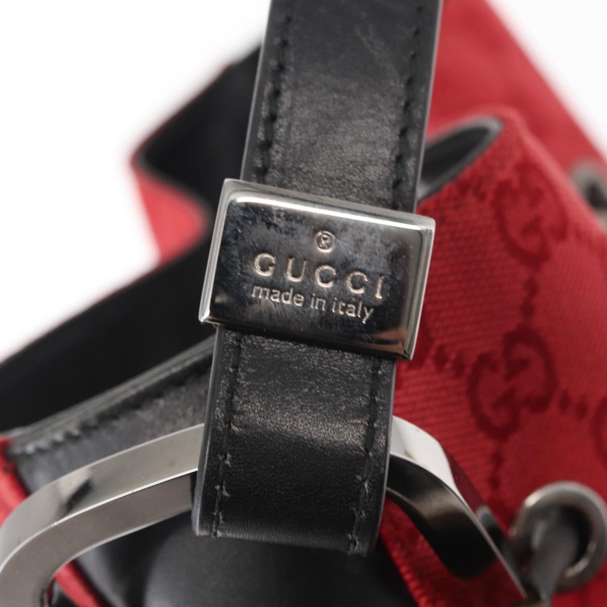 GUCCI GG Canvas Shoulder Bag Silver Red 001 3748 Auth 154662