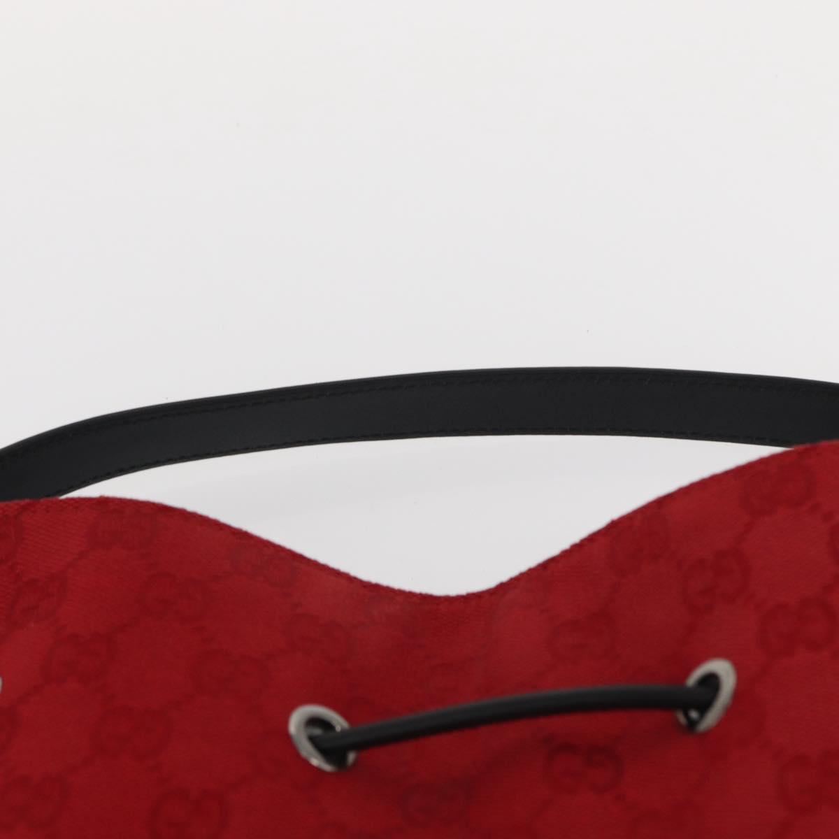 GUCCI GG Canvas Shoulder Bag Silver Red 001 3748 Auth 154662