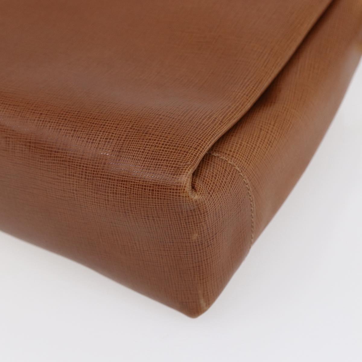 GUCCI Shoulder Bag Leather Beige Gold Auth 154663