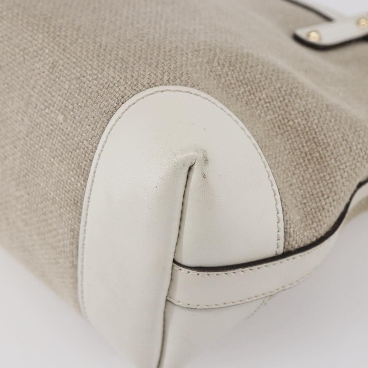 GUCCI Gucci Craft Hand Bag Canvas Beige Gold 269878 Auth 154666