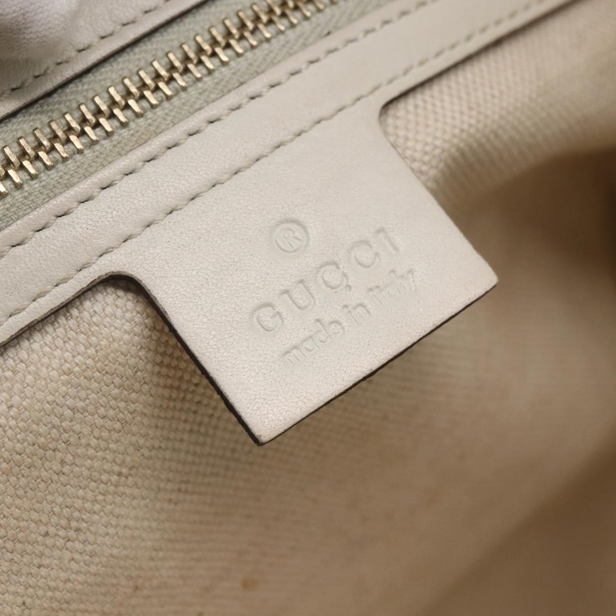 GUCCI Gucci Craft Hand Bag Canvas Beige Gold 269878 Auth 154666