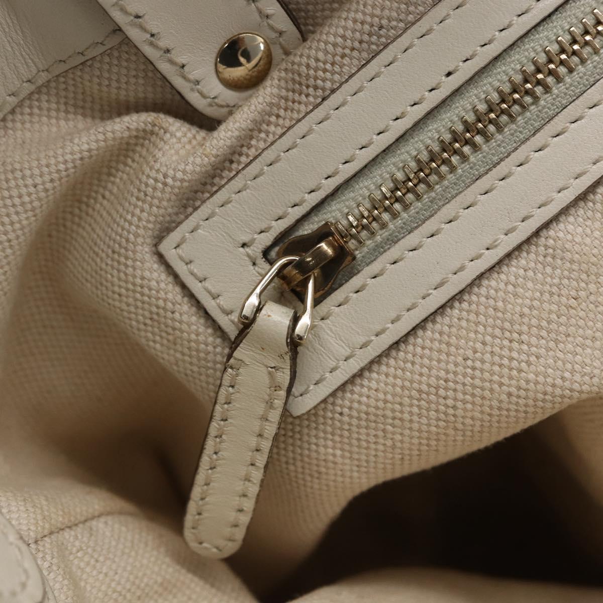 GUCCI Gucci Craft Hand Bag Canvas Beige Gold 269878 Auth 154666
