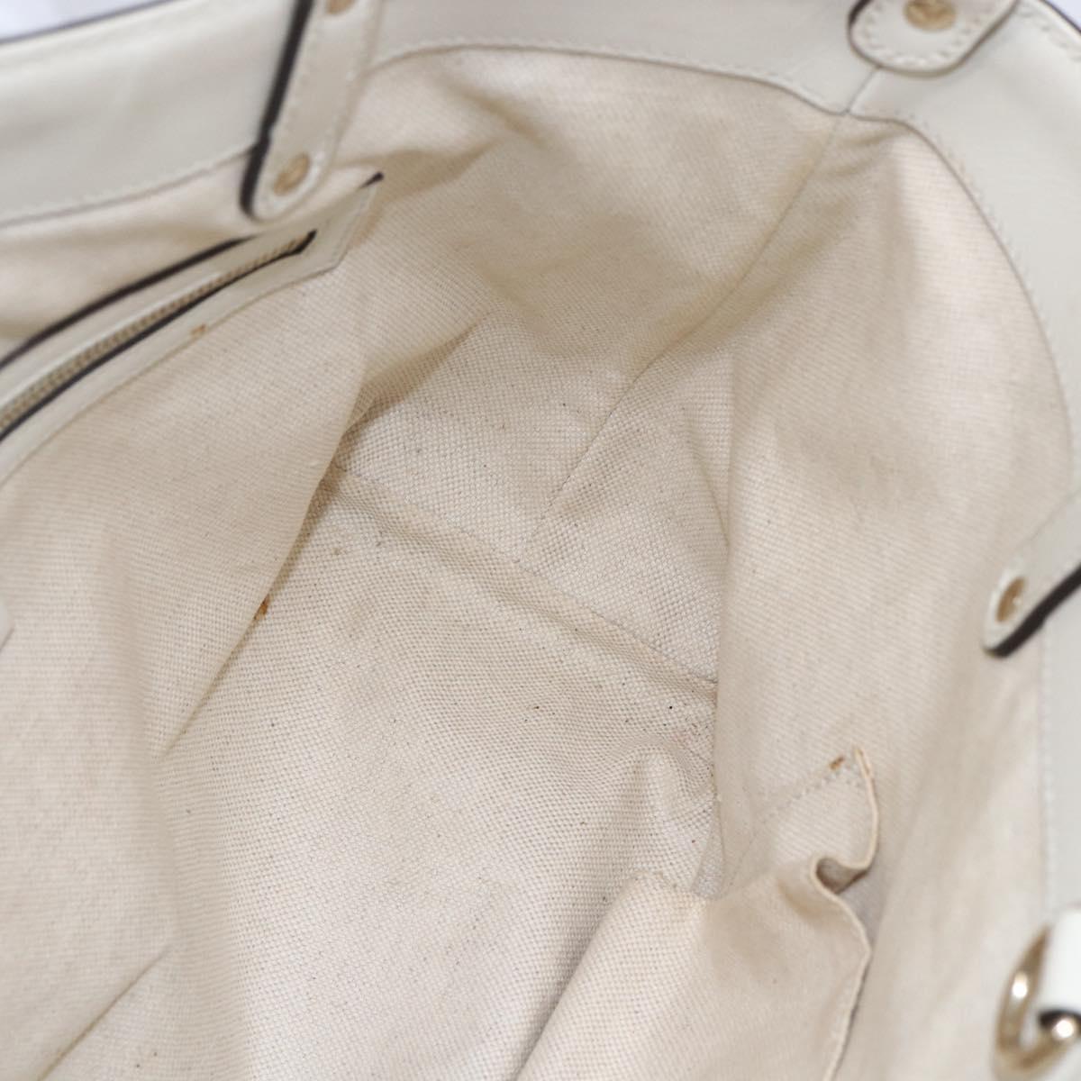 GUCCI Gucci Craft Hand Bag Canvas Beige Gold 269878 Auth 154666