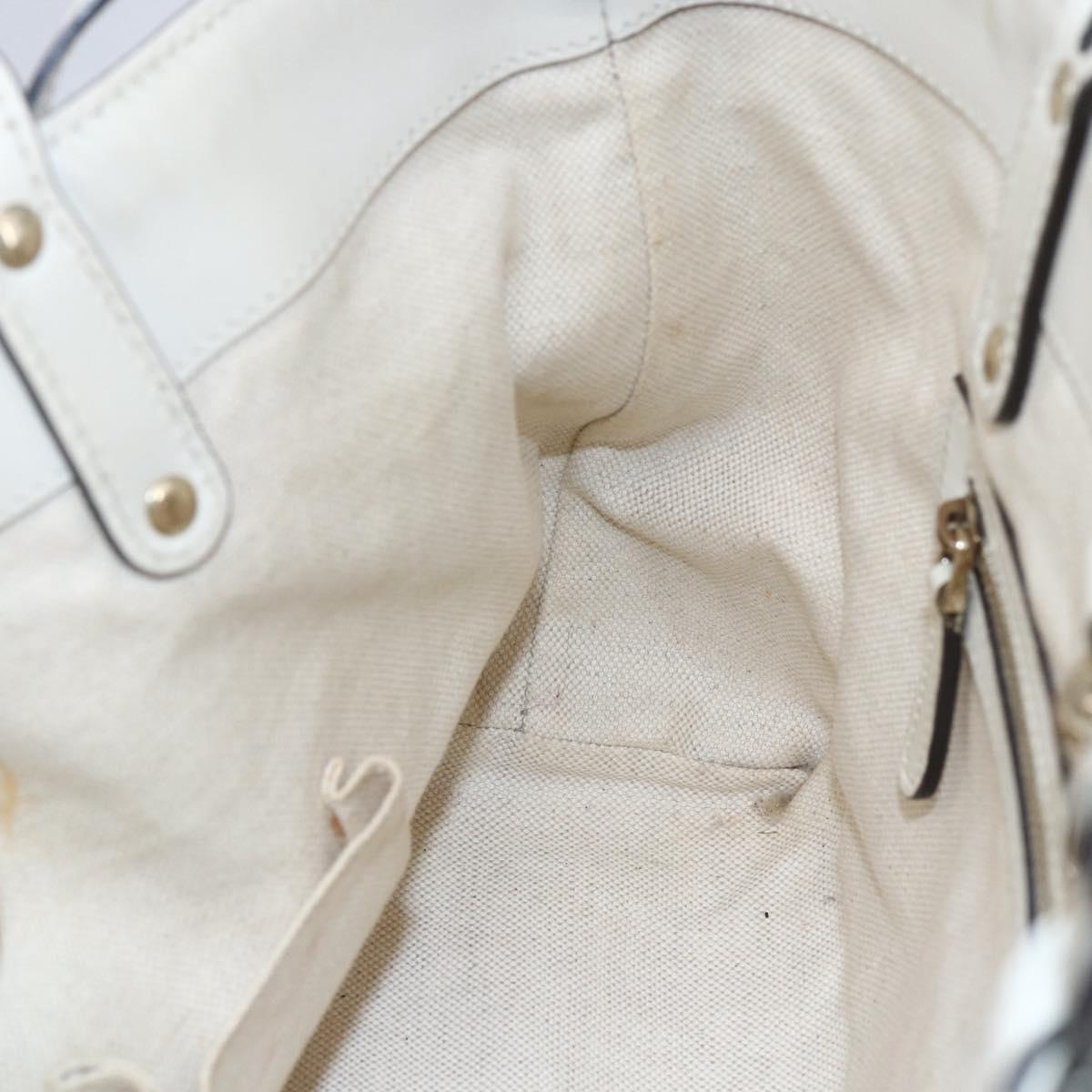 GUCCI Gucci Craft Hand Bag Canvas Beige Gold 269878 Auth 154666