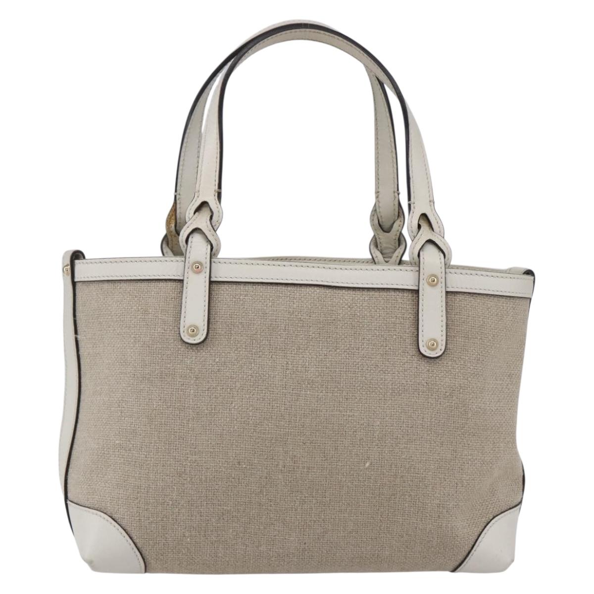 GUCCI Gucci Craft Hand Bag Canvas Beige Gold 269878 Auth 154666