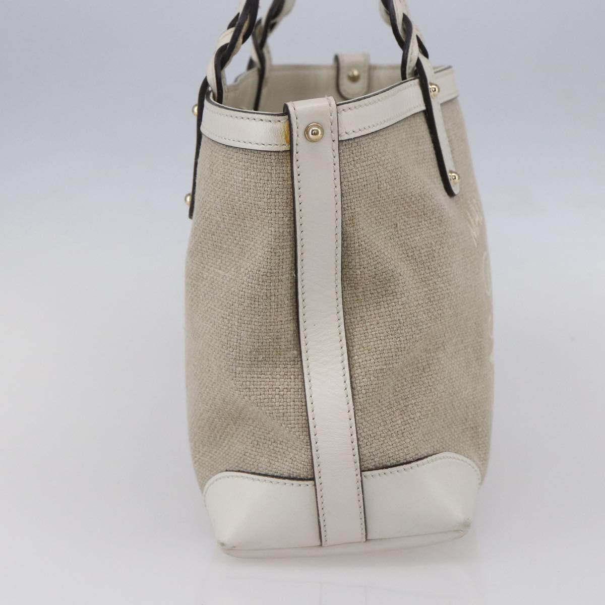 GUCCI Gucci Craft Hand Bag Canvas Beige Gold 269878 Auth 154666