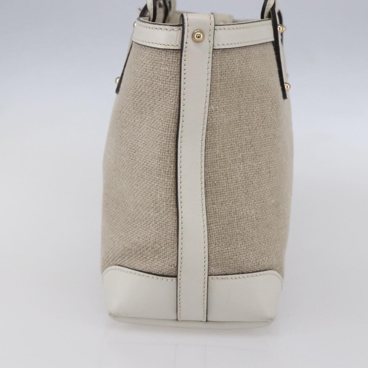 GUCCI Gucci Craft Hand Bag Canvas Beige Gold 269878 Auth 154666