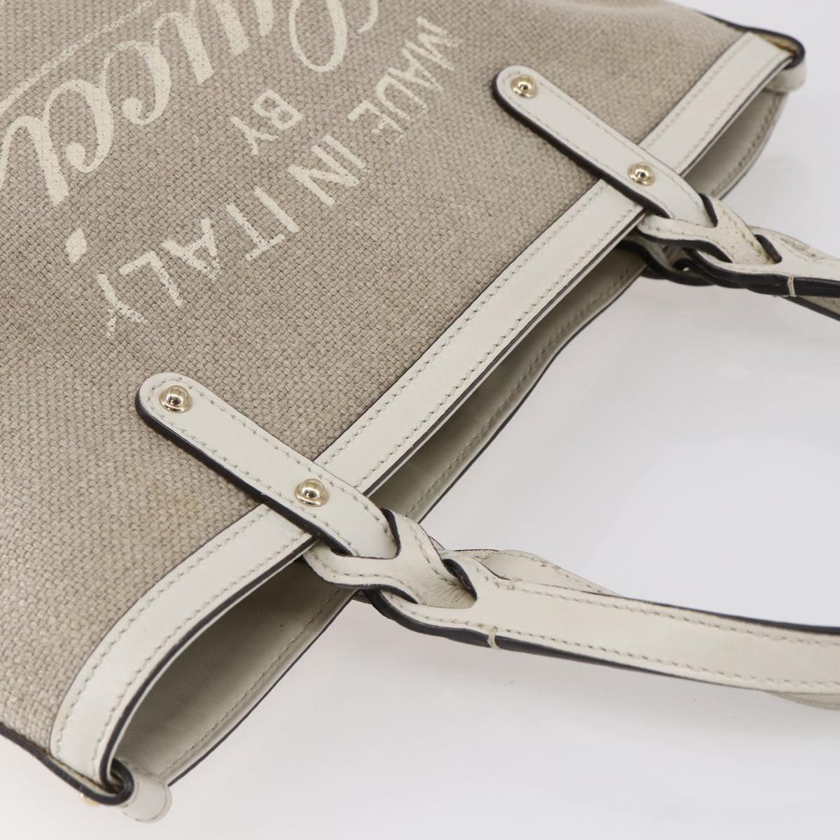 GUCCI Gucci Craft Hand Bag Canvas Beige Gold 269878 Auth 154666