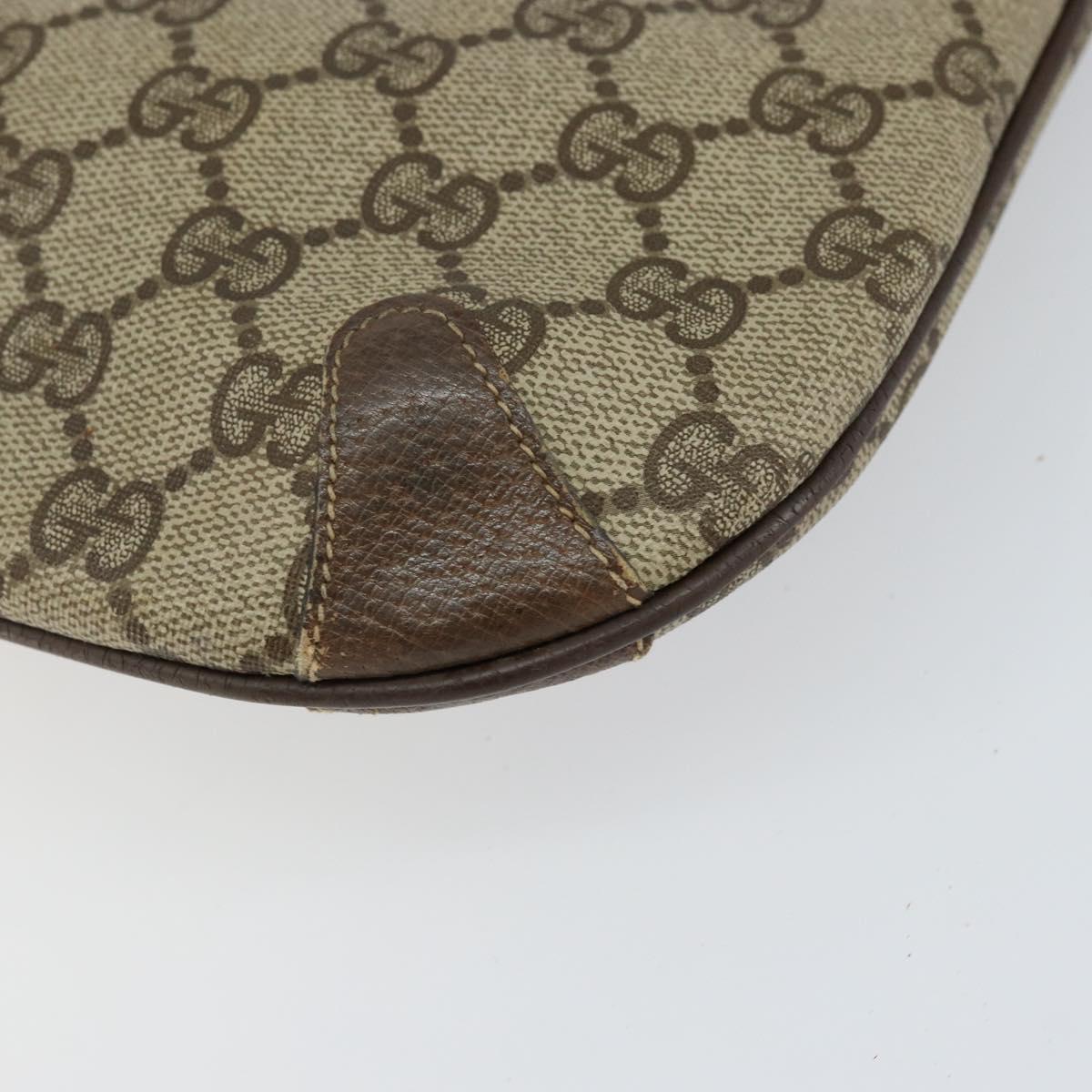 GUCCI GG Supreme Web Sherry Line Bag PVC Beige Gold 904 02 026 Auth 154668