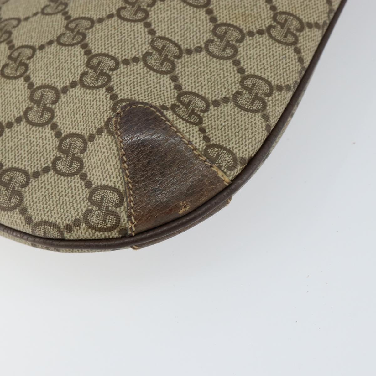 GUCCI GG Supreme Web Sherry Line Bag PVC Beige Gold 904 02 026 Auth 154668