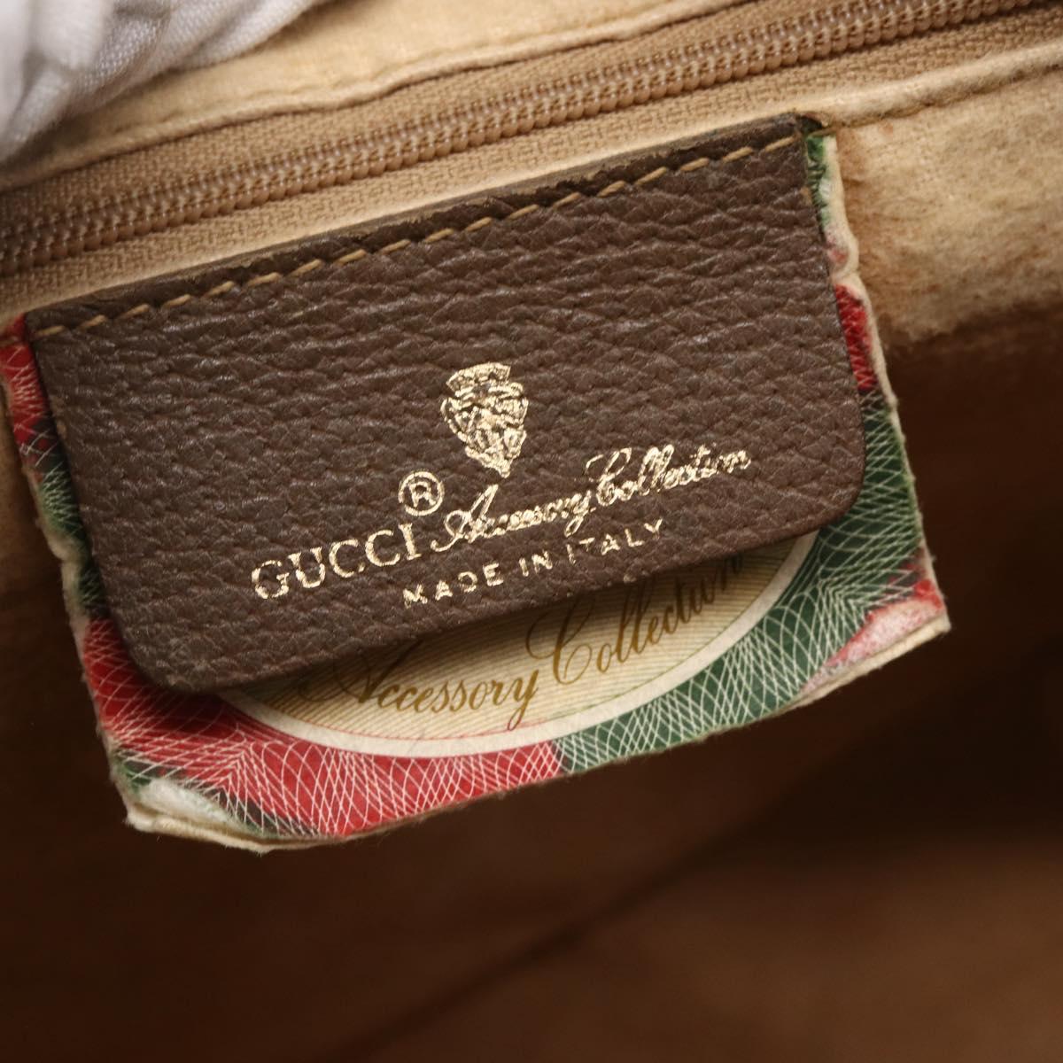 GUCCI GG Supreme Web Sherry Line Bag PVC Beige Gold 116 02 006 Auth 154669