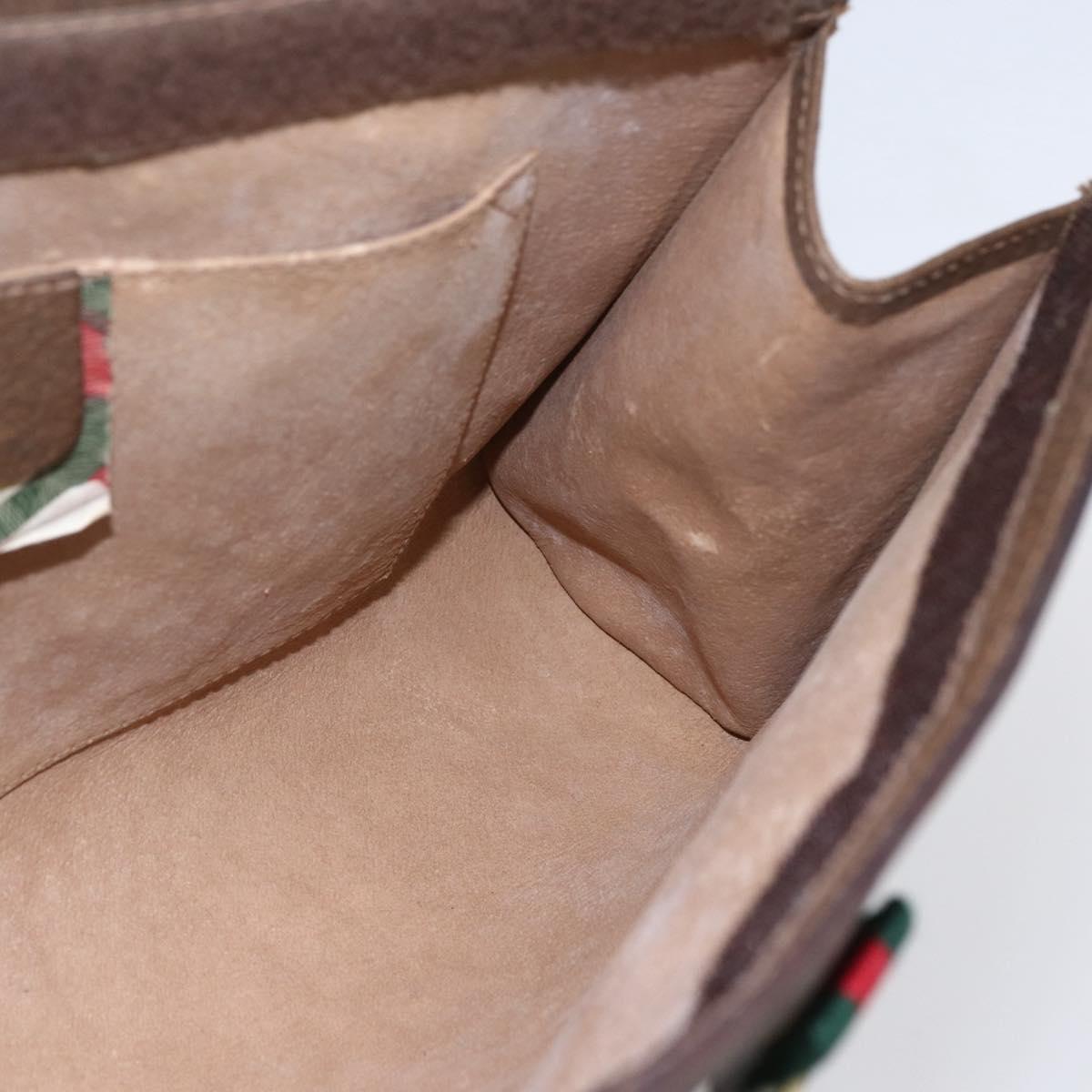 GUCCI GG Supreme Web Sherry Line Clutch Bag PVC Red Beige 89 01 033 Auth 154671