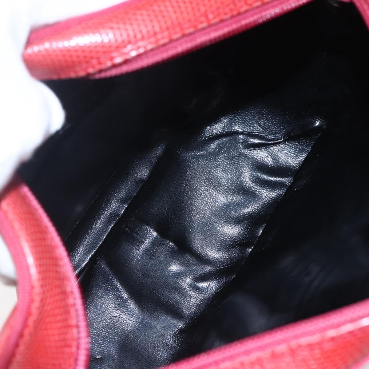 Salvatore Ferragamo Vala Shoulder Bag Leather Red Gold Auth 154677