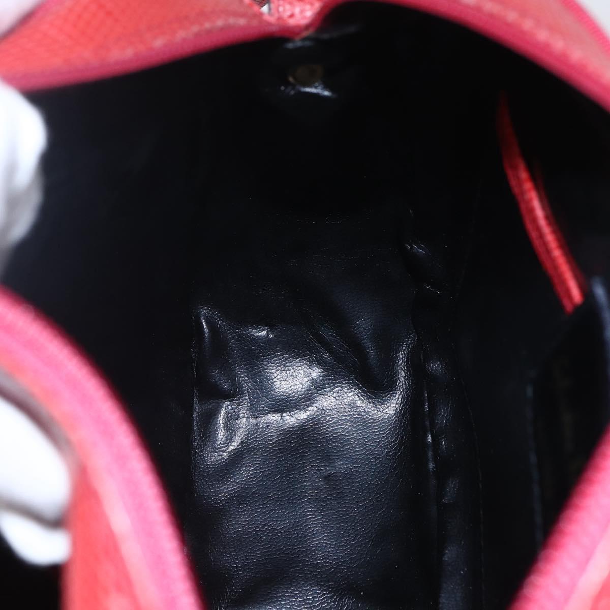 Salvatore Ferragamo Vala Shoulder Bag Leather Red Gold Auth 154677