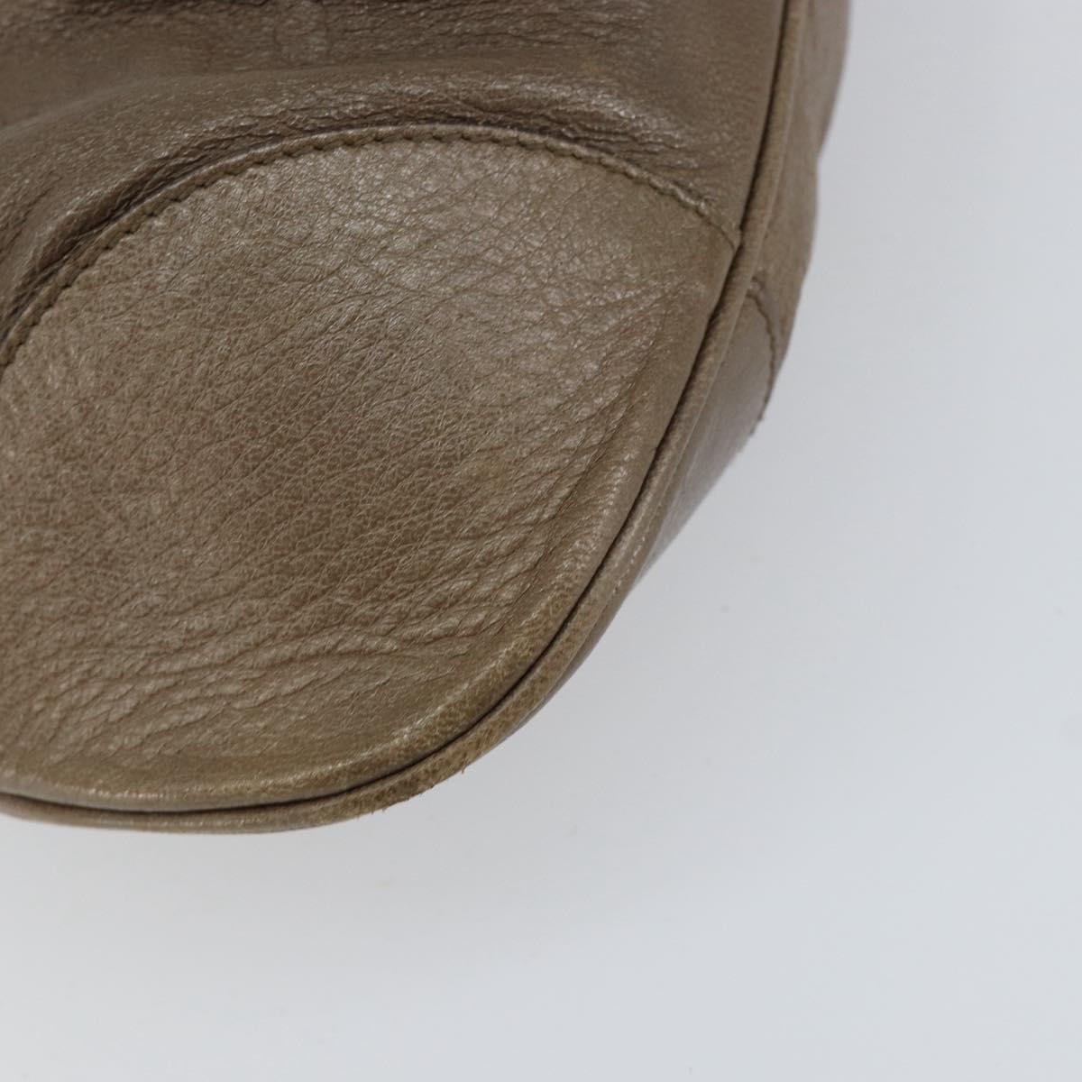 Salvatore Ferragamo Gancini Hand Bag Leather Brown Silver Auth 154678