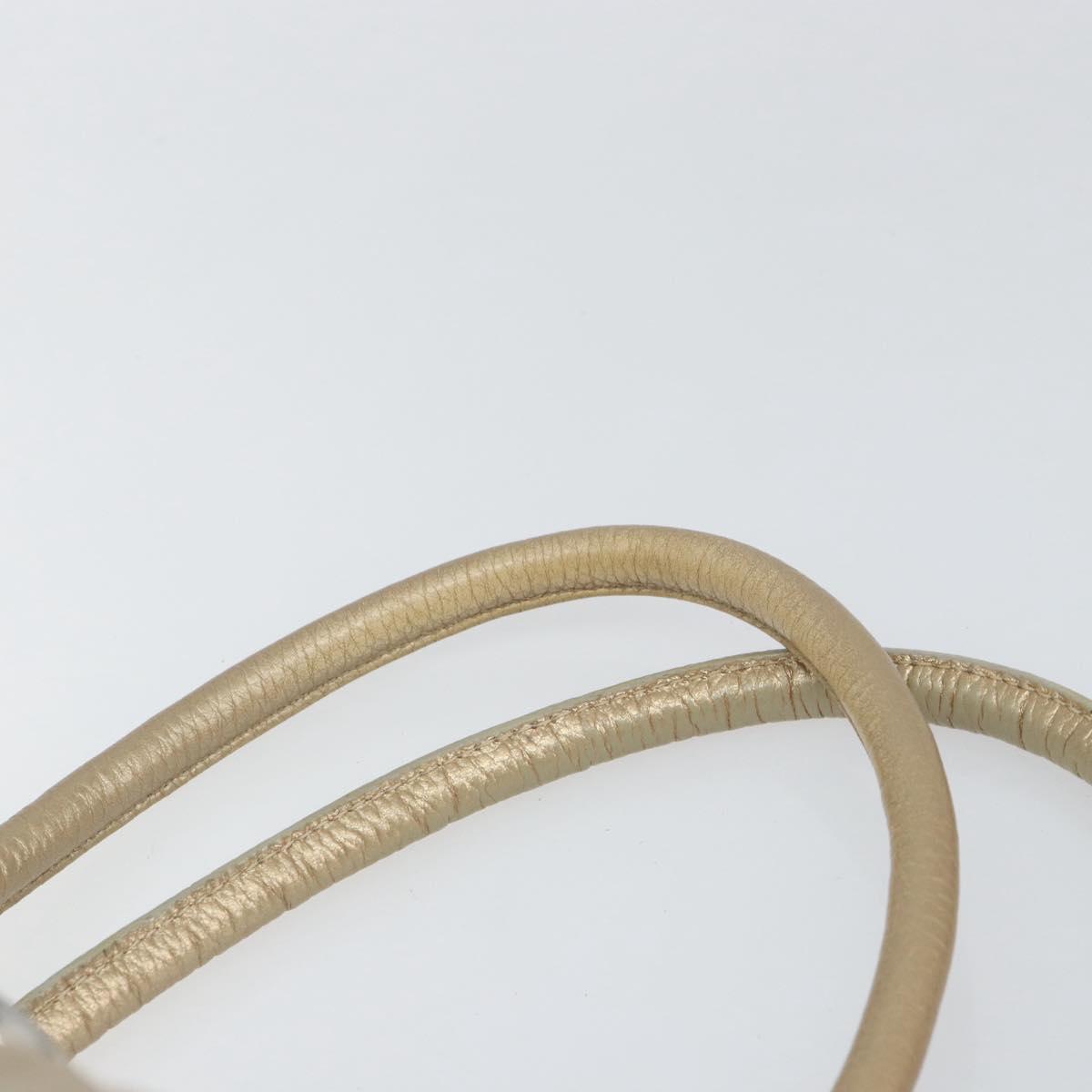 Salvatore Ferragamo Gancini Hand Bag Leather Gold Auth 154680