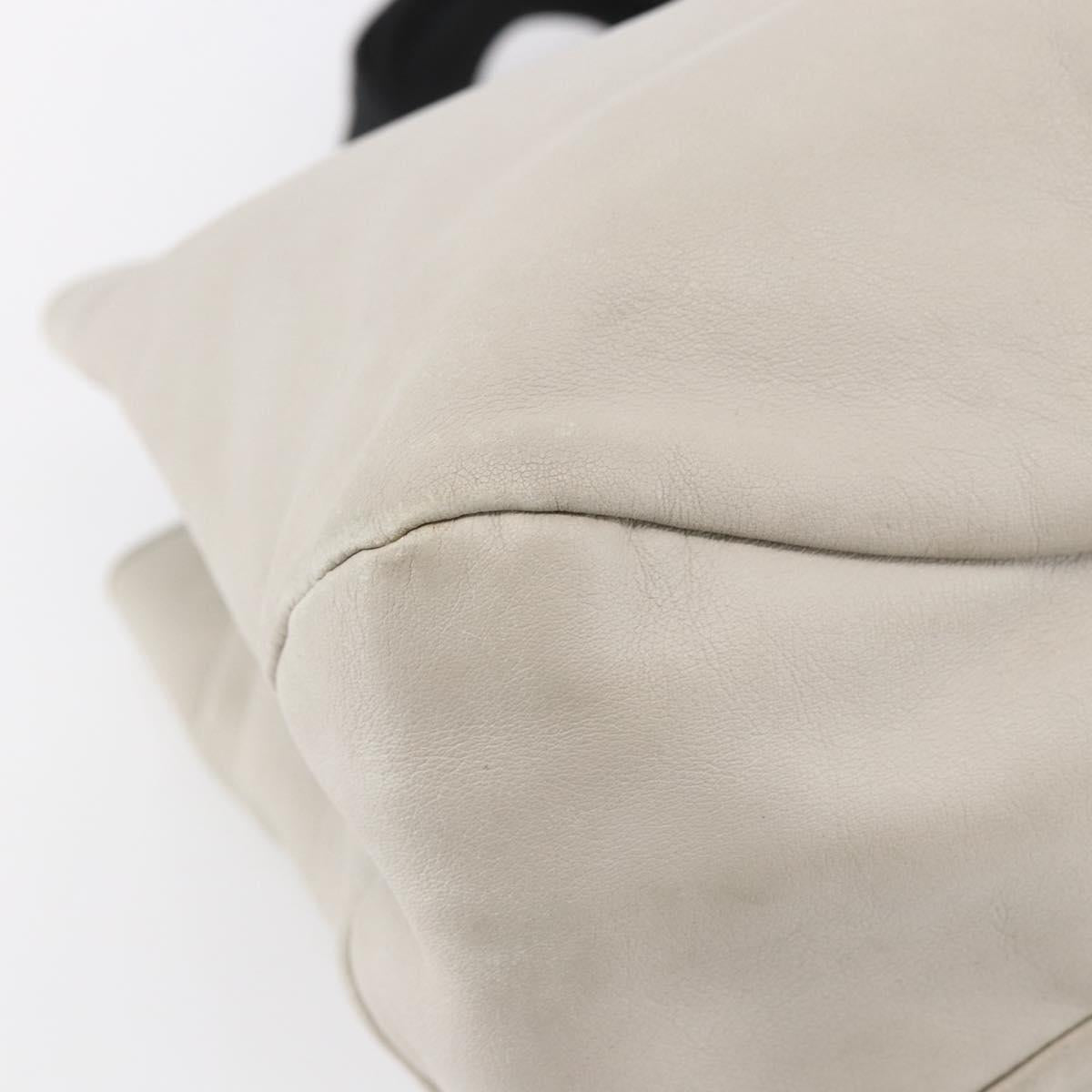 Salvatore Ferragamo Vala Hand Bag Leather Ivory Auth 154681