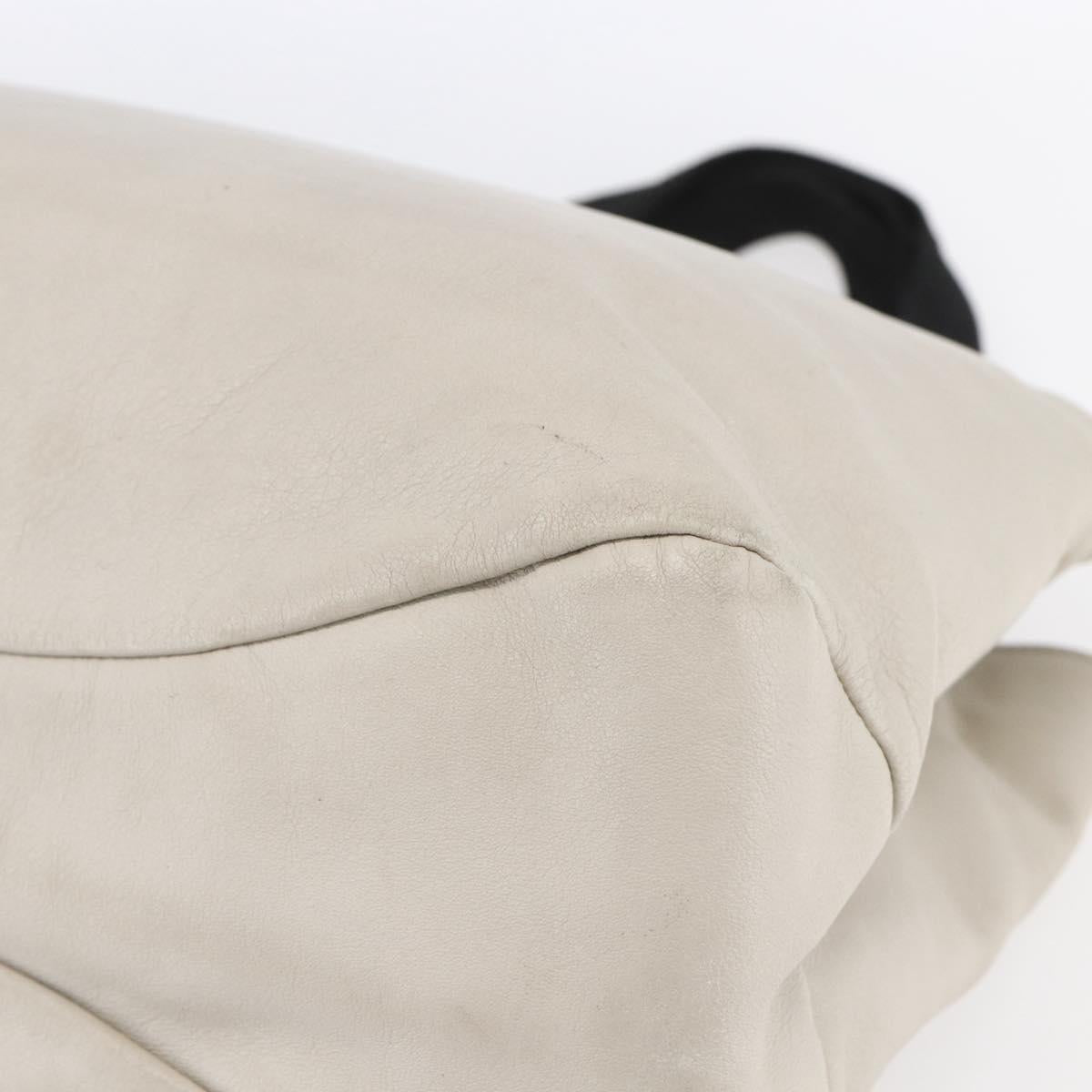 Salvatore Ferragamo Vala Hand Bag Leather Ivory Auth 154681