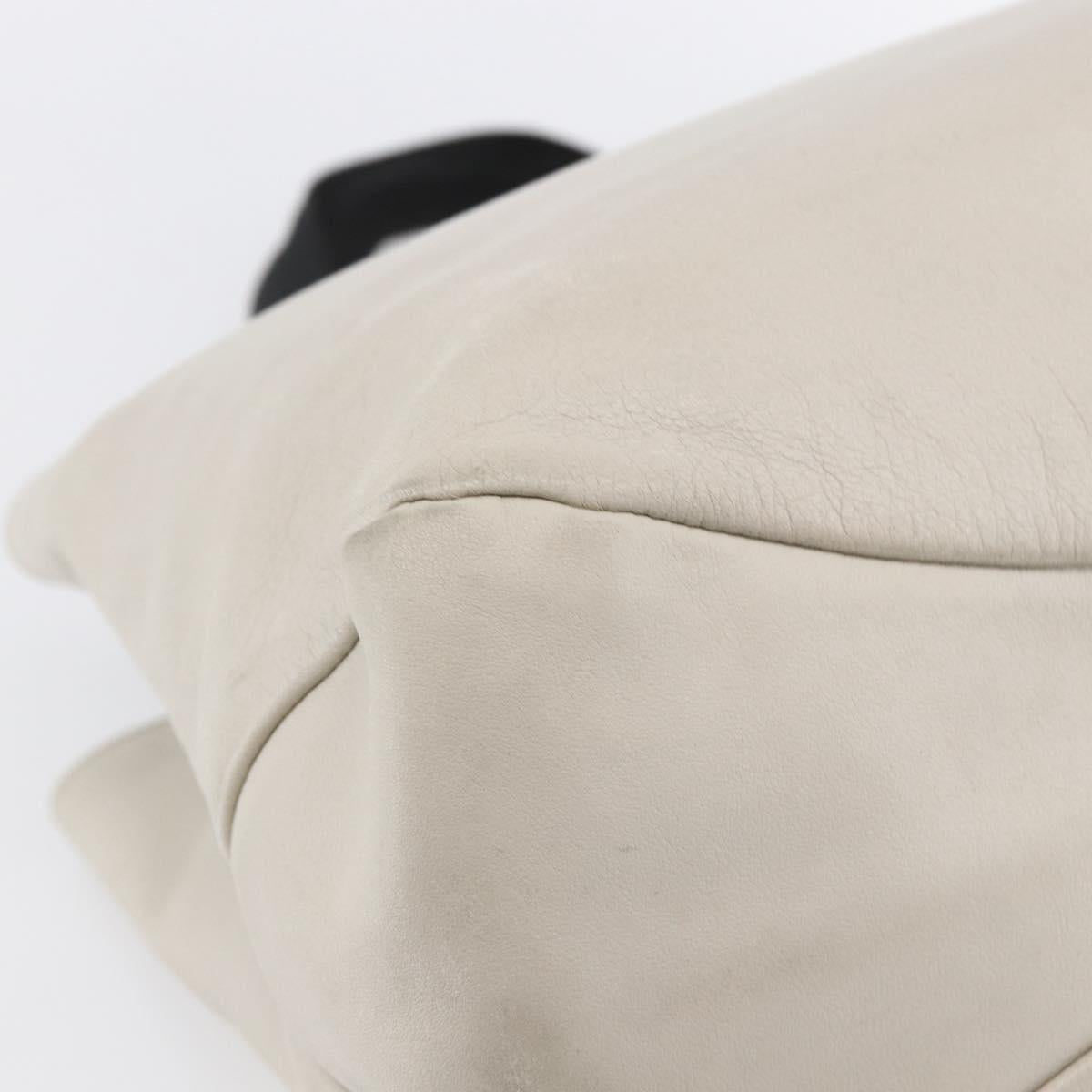 Salvatore Ferragamo Vala Hand Bag Leather Ivory Auth 154681