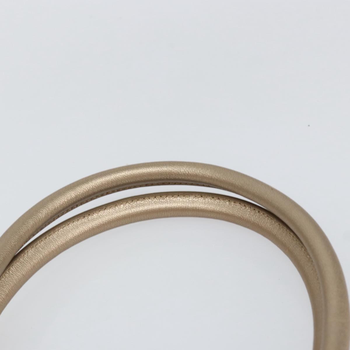 Salvatore Ferragamo Gancini Hand Bag Leather Gold Auth 154684