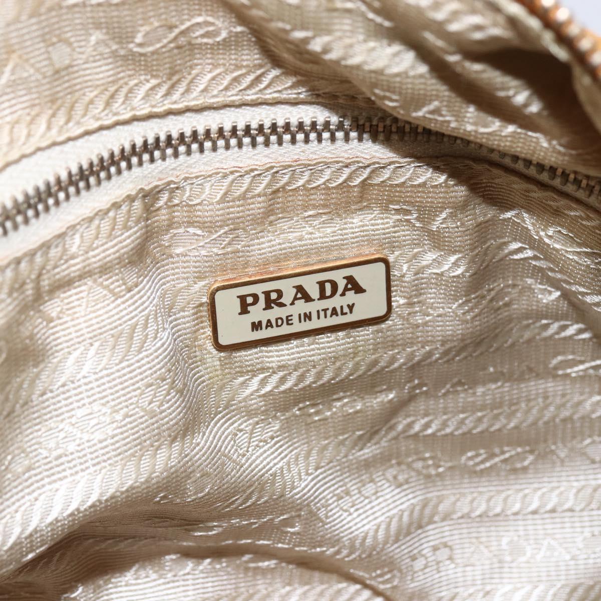 PRADA Shoulder Bag Nylon Orange Gold Auth 154692