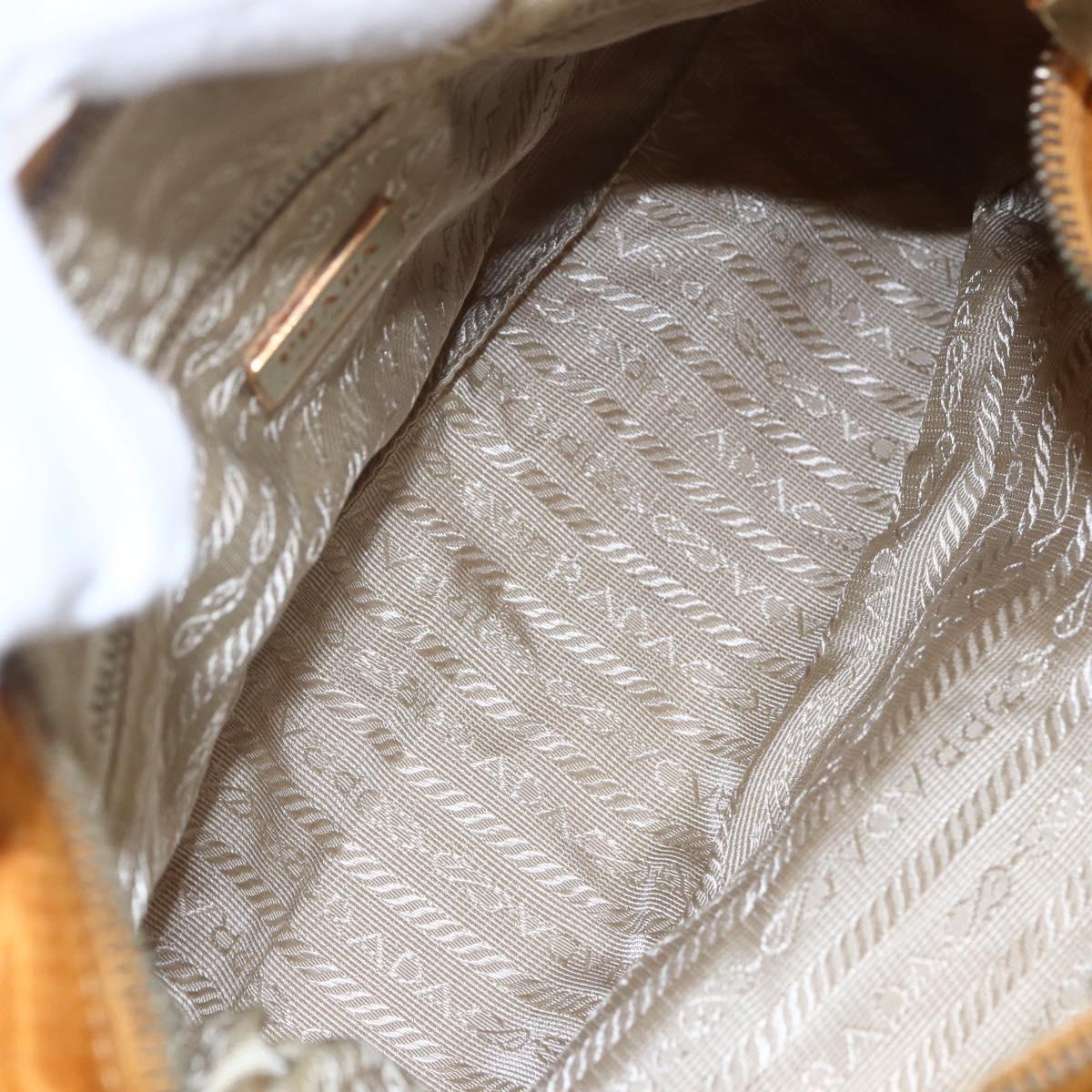 PRADA Shoulder Bag Nylon Orange Gold Auth 154692