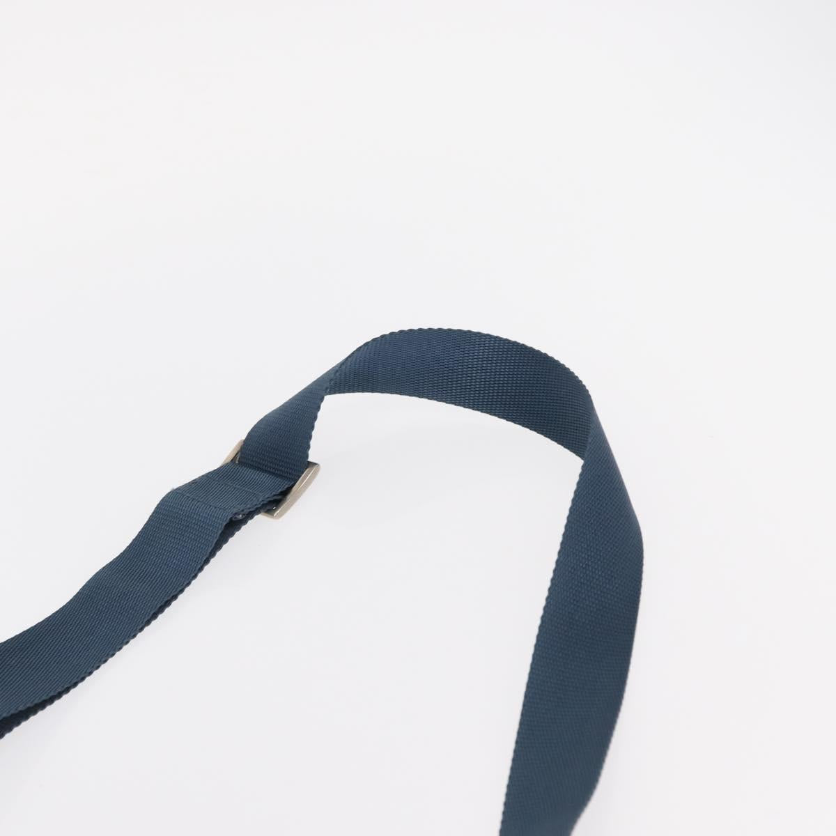 PRADA Shoulder Bag Nylon Light Blue Silver Auth 154694