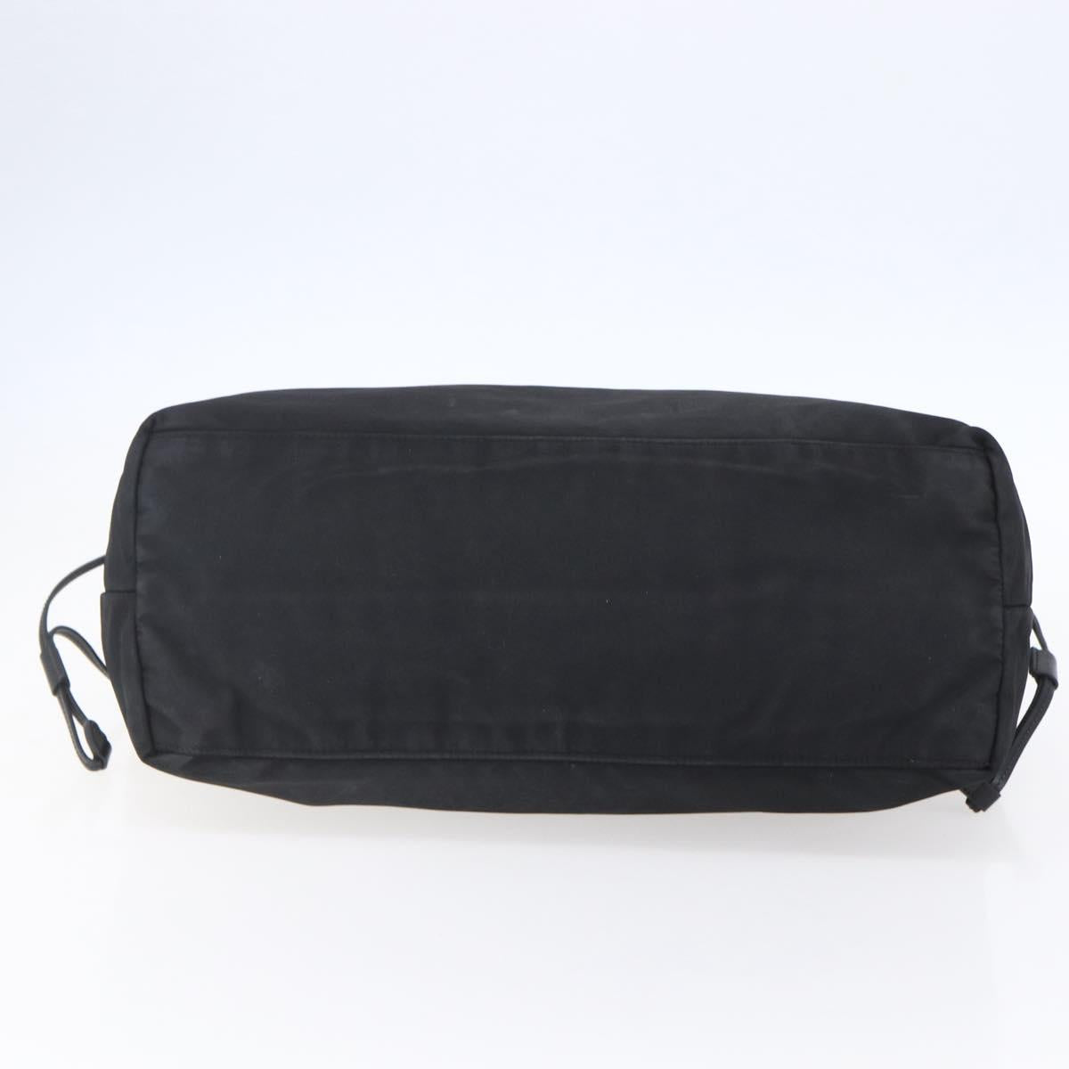 PRADA Tote Bag Nylon Black Gold Auth 154695