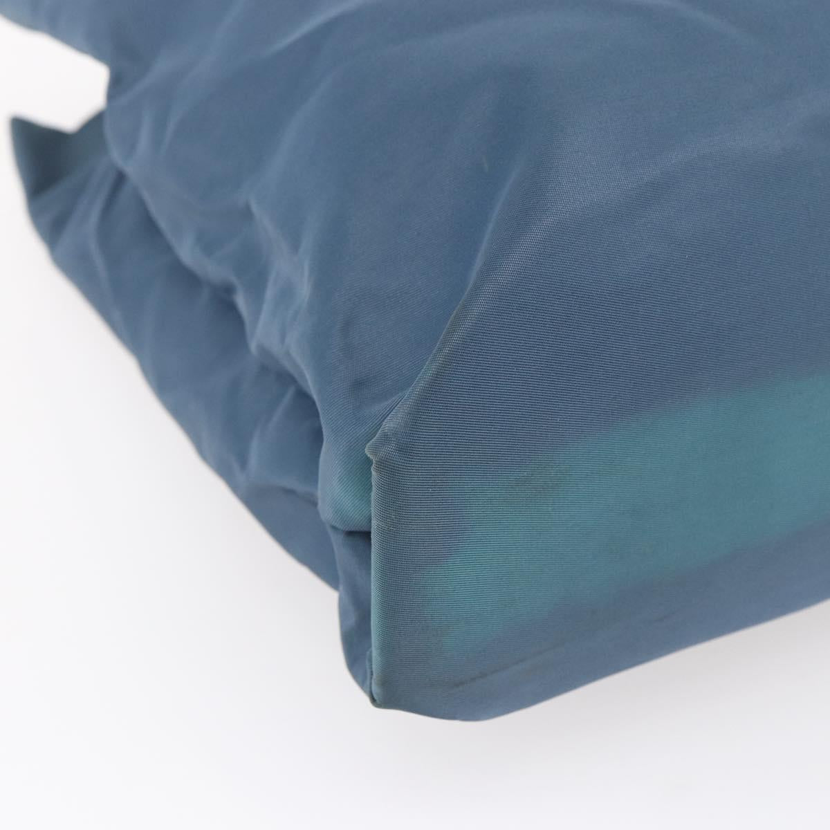 PRADA Shoulder Bag Nylon Light Blue Silver Auth 154696