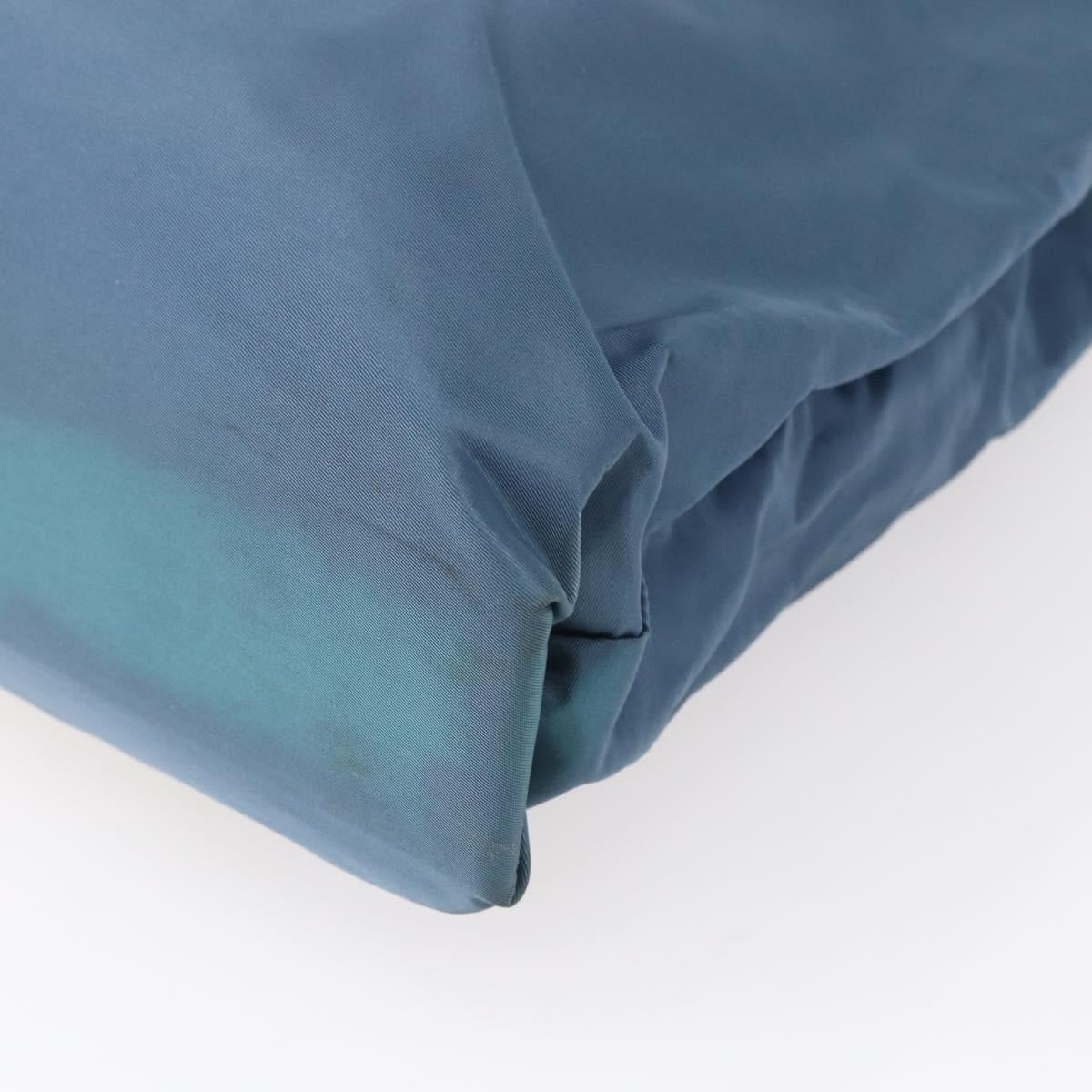 PRADA Shoulder Bag Nylon Light Blue Silver Auth 154696