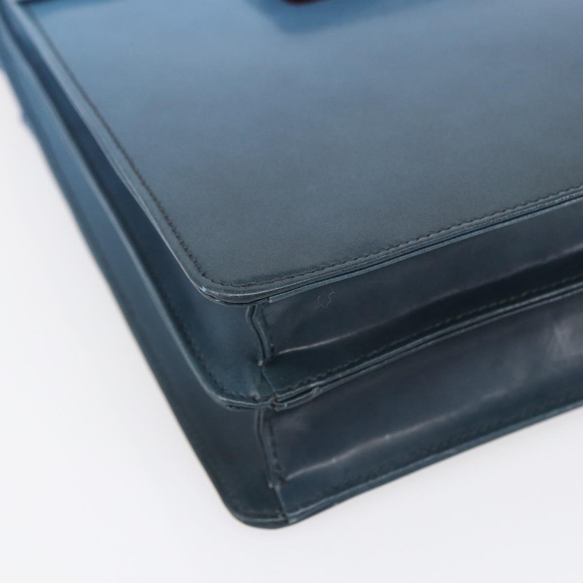 PRADA Hand Bag Enamel Light Blue Silver Auth 154702