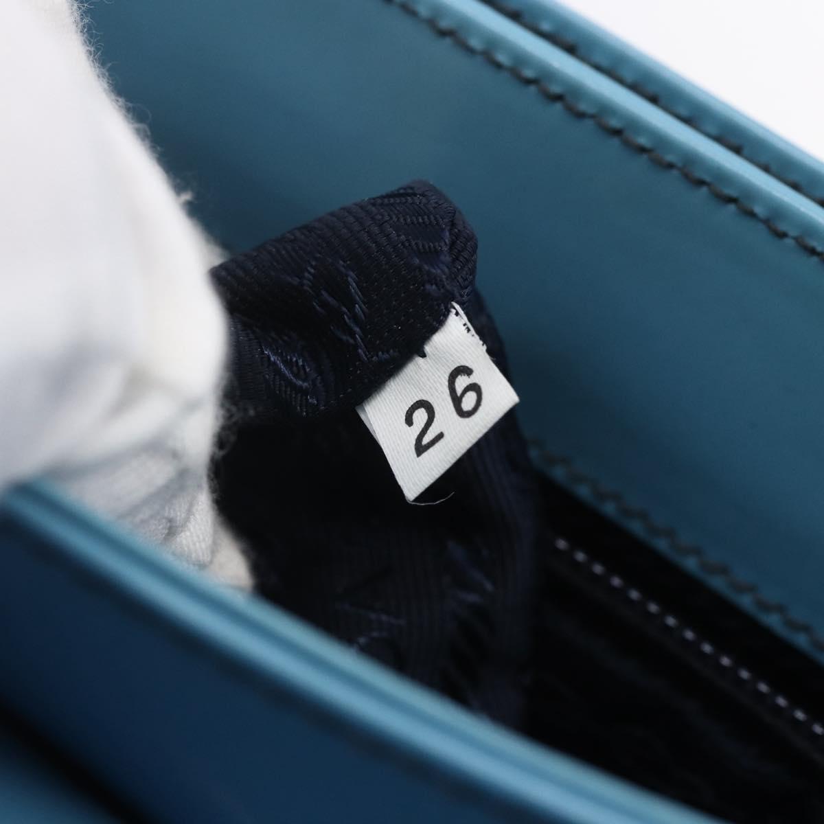 PRADA Hand Bag Enamel Light Blue Silver Auth 154702