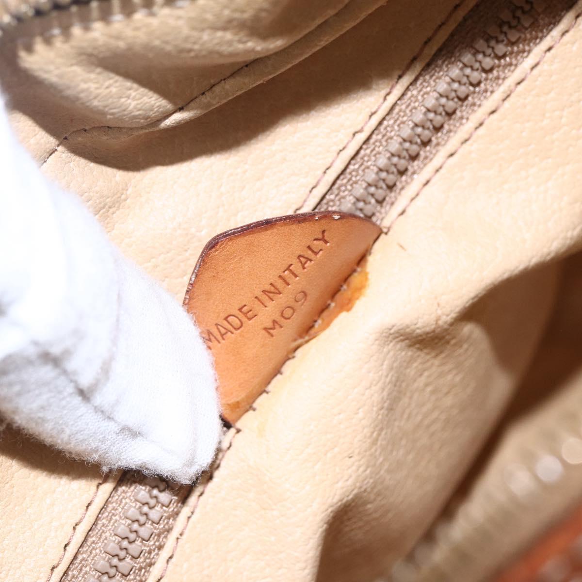 CELINE Macadam Canvas Shoulder Bag PVC Leather Brown Gold Auth 154705