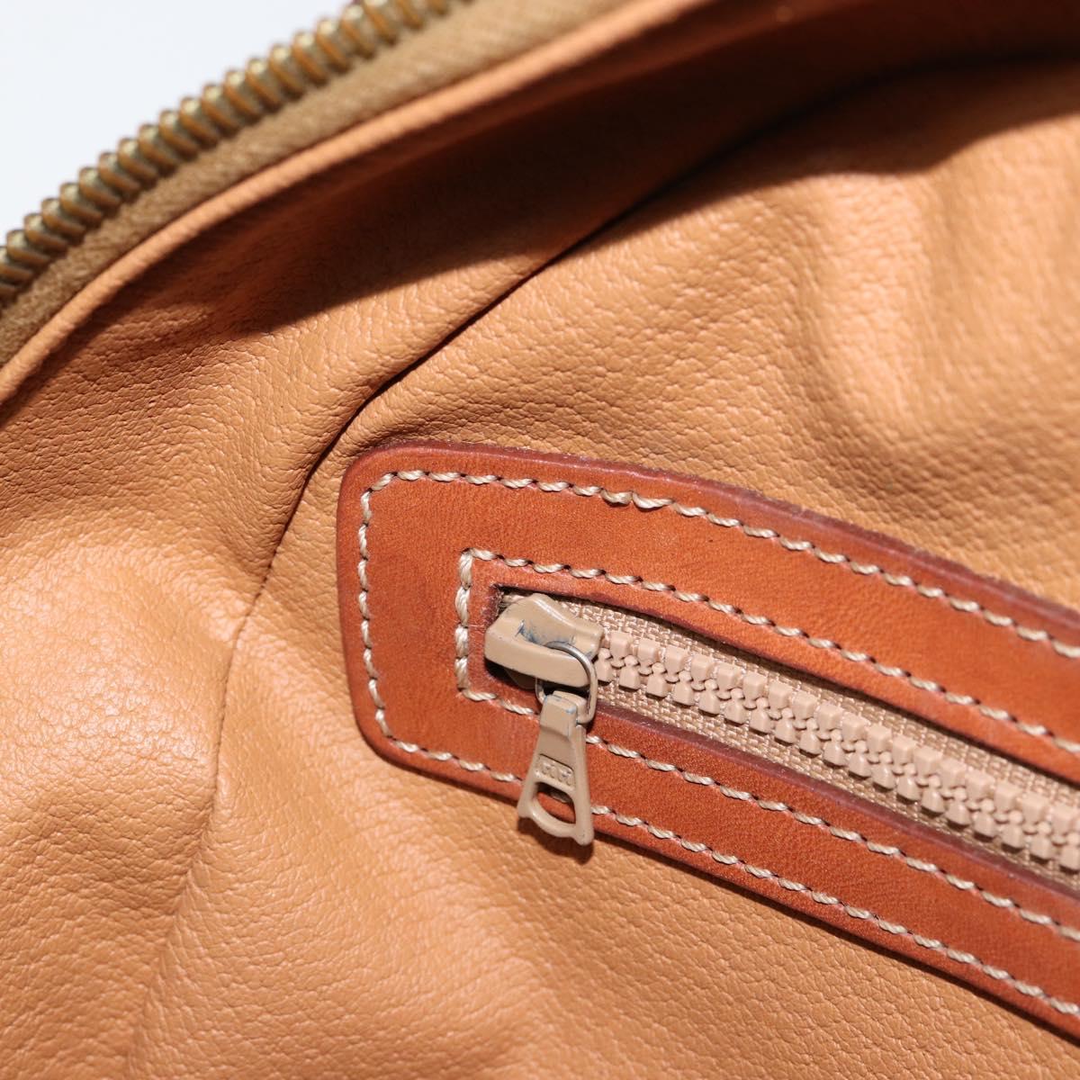 CELINE Macadam Canvas Hand Bag PVC Leather Brown Gold Auth 154710